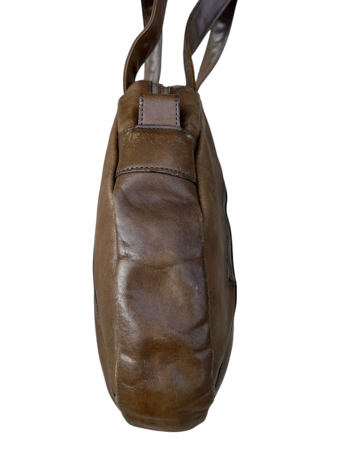 Leather Vintage B. Stuff Japan Distress Patina Leather Round Bag Size ONE SIZE - 15 Thumbnail