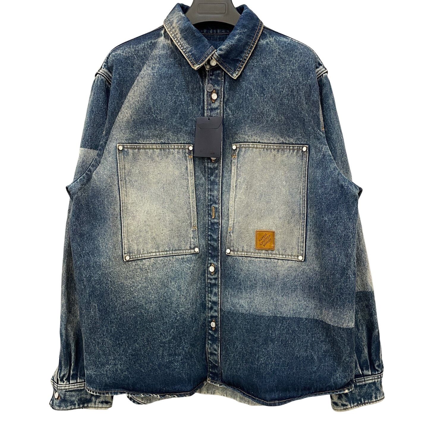 Louis Vuitton Louis Vuitton Washed Denim Logo Shirt XXL Size US XXL / EU 58 / 5 - 1 Thumbnail
