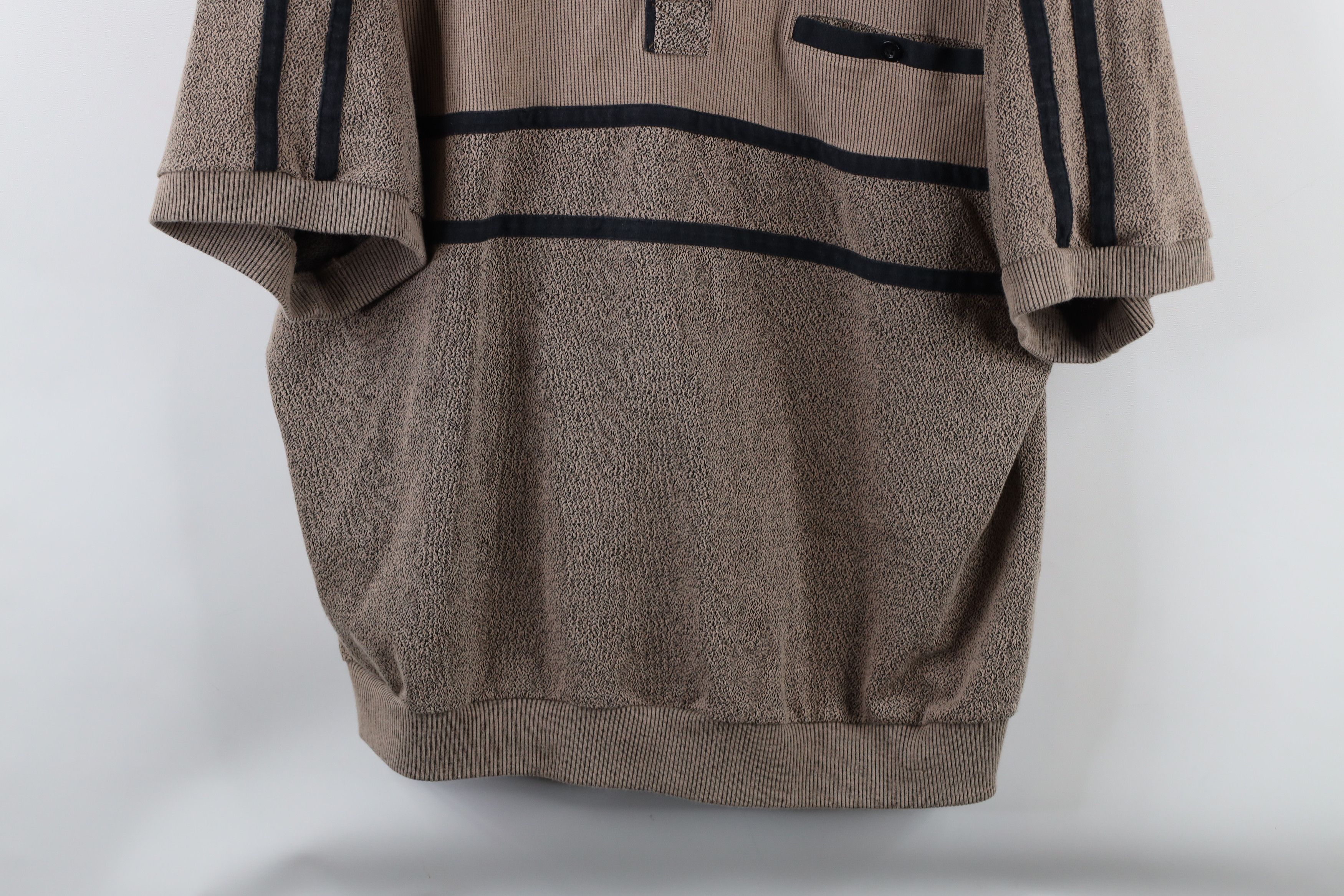 Vintage Vintage 90s Streetwear Collared Pullover Polo Shirt Beige Size US XXL / EU 58 / 5 - 3 Thumbnail