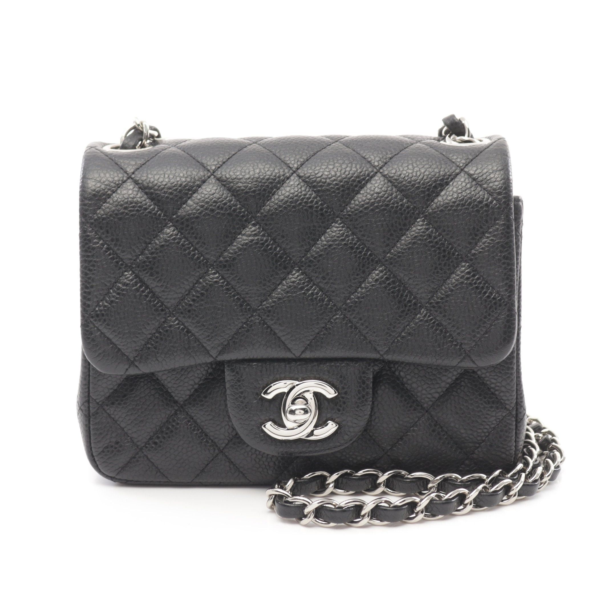 Chanel Chanel Mini Matelasse Chain Shoulder Bag Caviar Skin Black Silver Hardware Size ONE SIZE - 1 Thumbnail