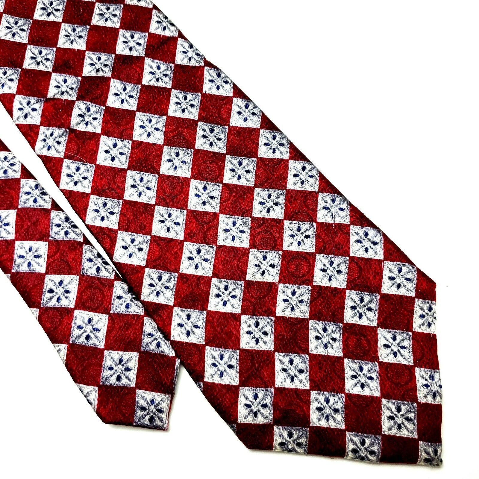 Pierre Cardin Pierre Cardin Silk Tie Red Print Floral Geometric Wide Size ONE SIZE - 1 Thumbnail