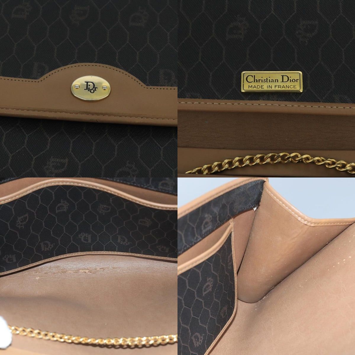 Dior DIOR Honeycomb Canvas Shoulder Bag Pvc Gold Black Size ONE SIZE - 11 Thumbnail