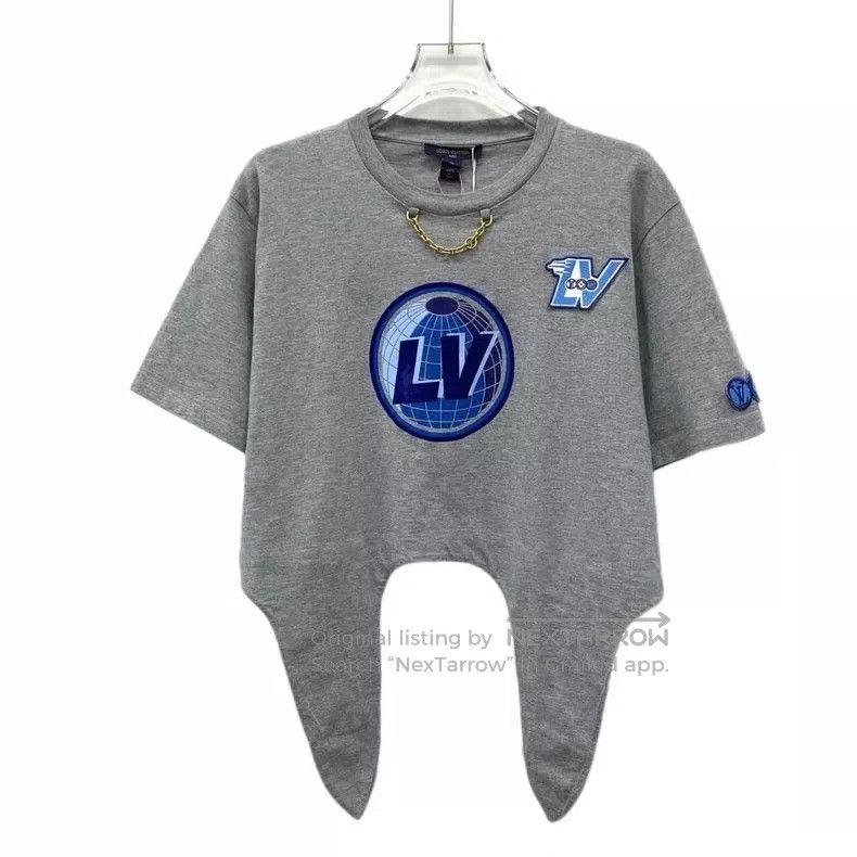 Louis Vuitton Louis Vuitton Gray Logo Embroidered T. Size US M / EU 48-50 / 2 - 1 Thumbnail