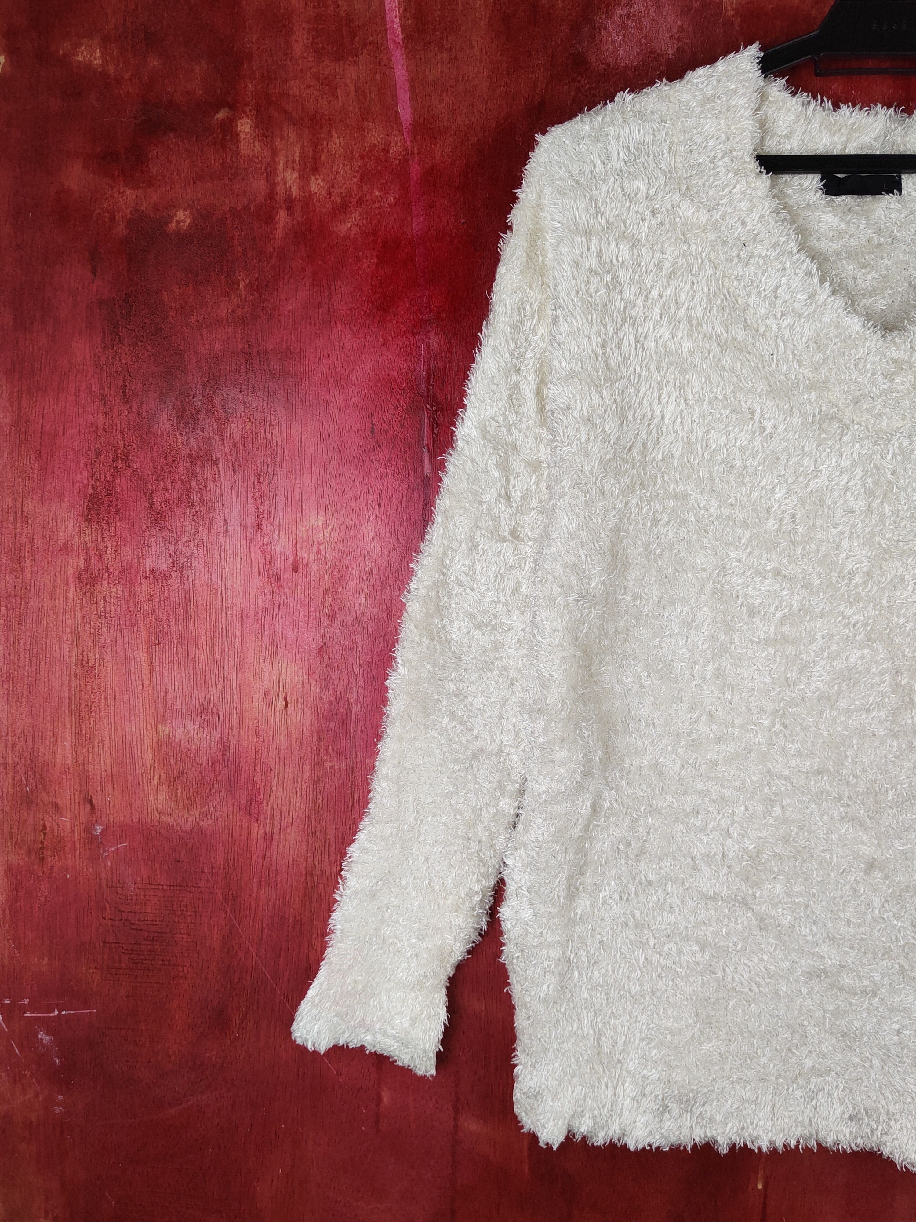 Homespun Knitwear Japanese Brand Ivory Shag Shaggy Fur Mohair Knitwear #S2159 Size M / US 6-8 / IT 42-44 - 3 Thumbnail