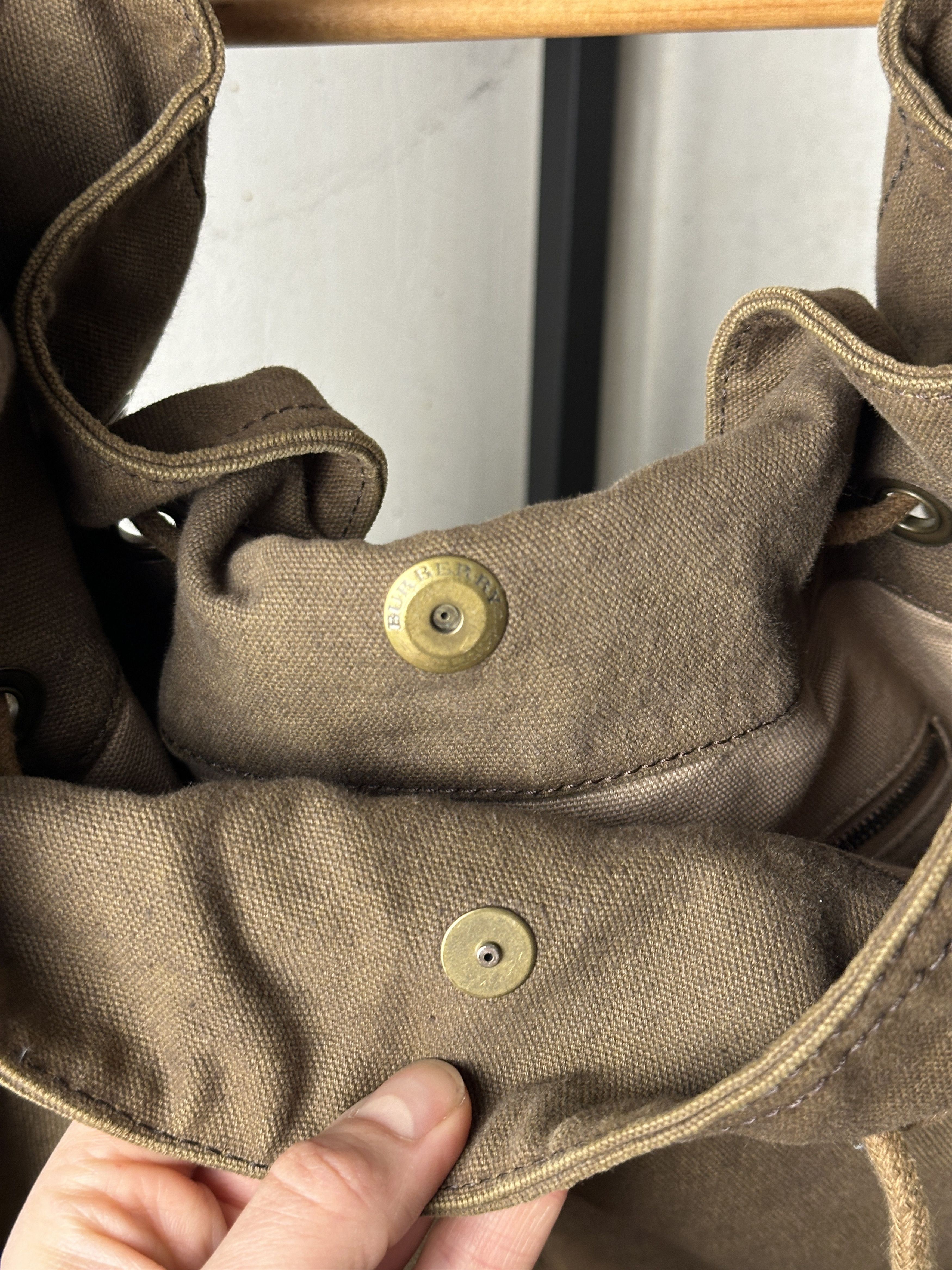 Burberry Burberry Brit Hobo Canvas Khaki Bag Size ONE SIZE - 6 Thumbnail