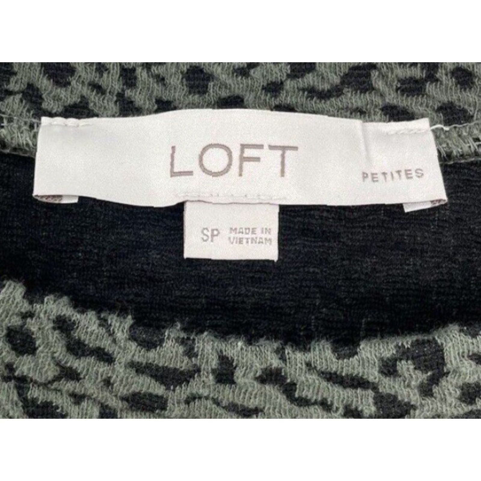Loft LOFT Green Black Textured Shift Dress Pockets Short Sleeve PS Petite Women Shirt Dress Mens Womens Girls Boys? Size 28" / US 6 / IT 42 - 5 Thumbnail