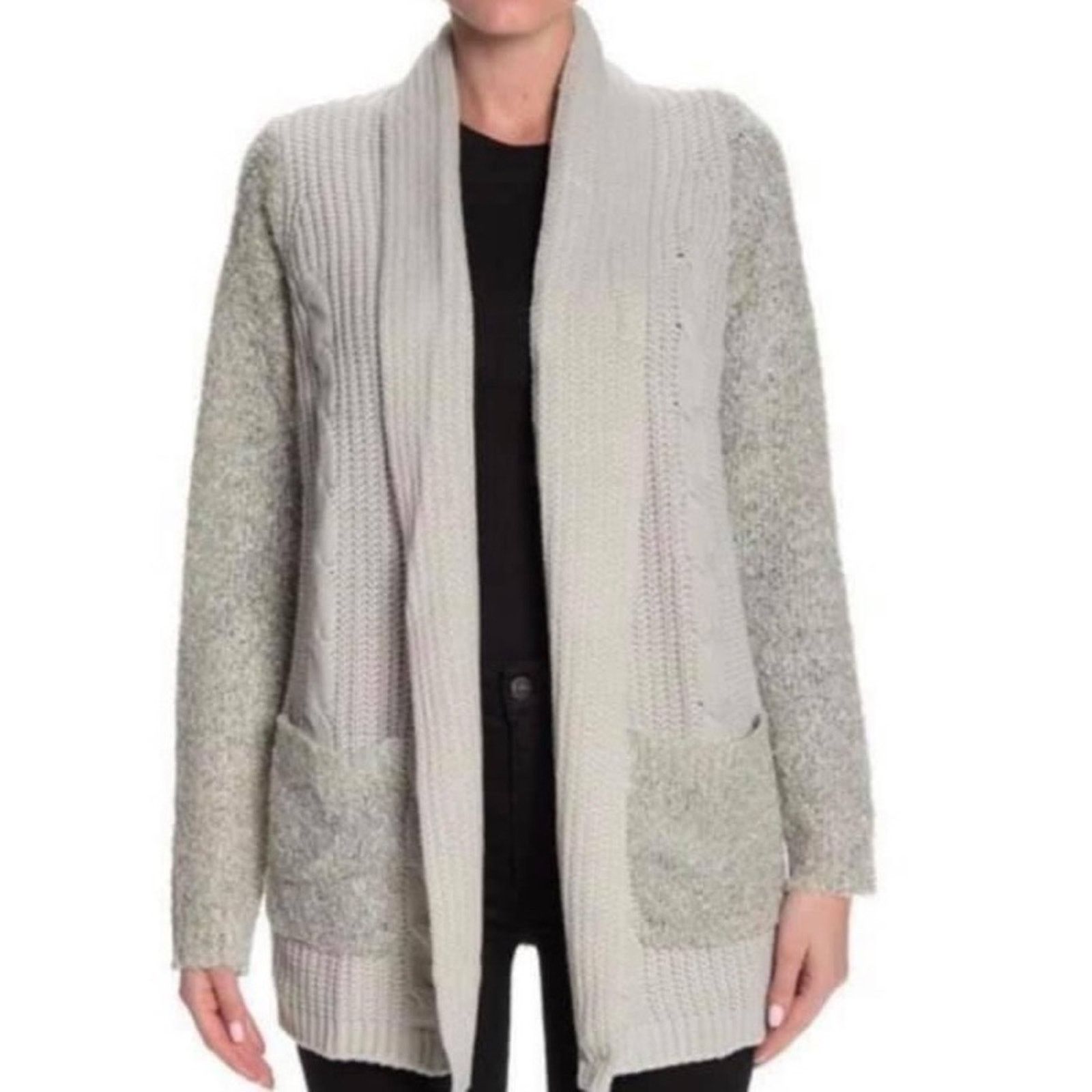 Other Ceny Gray Knit Open Front Cardigan Sz S Size S / US 4 / IT 40 - 2 Thumbnail