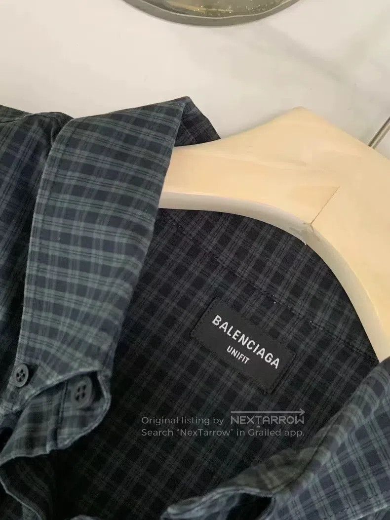 Balenciaga Balenciaga Asymmetrical Plaid Shirt, XS Size Size US XS / EU 42 / 0 - 3 Thumbnail