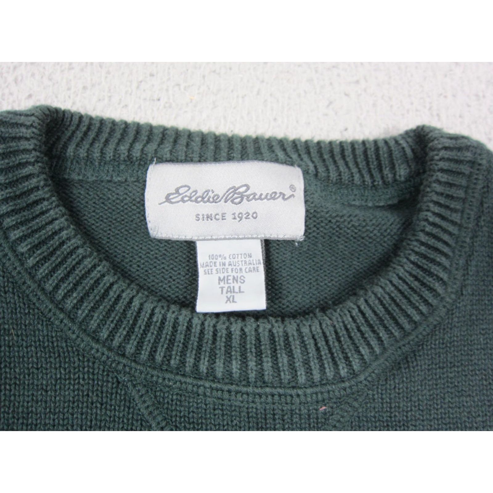 Eddie Bauer VINTAGE Eddie Bauer Sweater Mens XLT Green Cotton Australia Pullover Knit Crew Neck Long Sleeve Regular Fit Wool? Size US XL / EU 56 / 4 - 3 Thumbnail