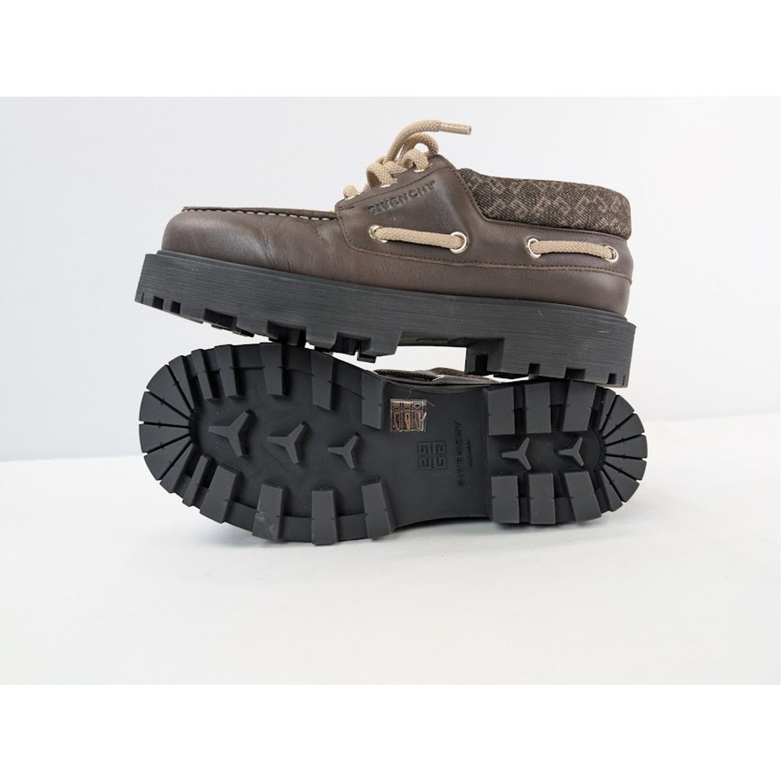 Givenchy o1rshd1 Storm Leather Boat Boots in Chocolate Size US 10 / EU 43 - 14 Thumbnail