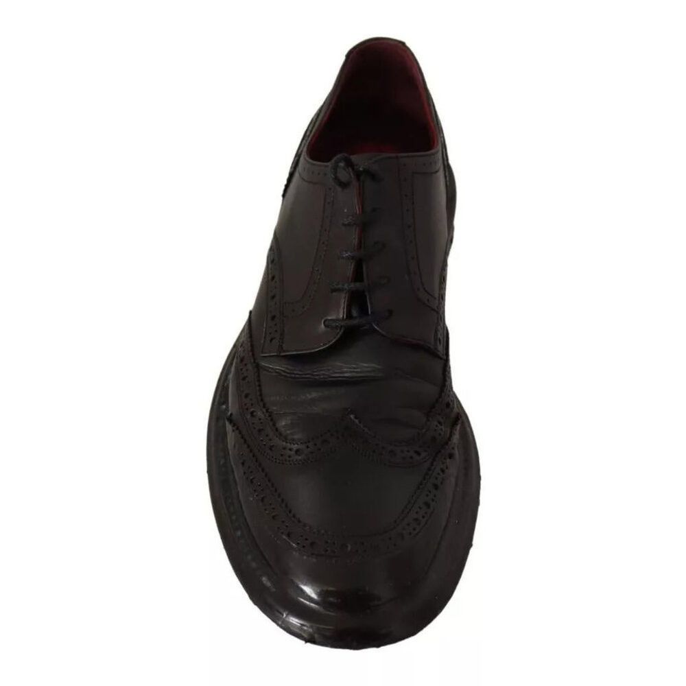 Dolce & Gabbana Dolce & Gabbana Black Leather Brogue Oxford Dress Shoes Size US 9 / EU 42 - 5 Thumbnail