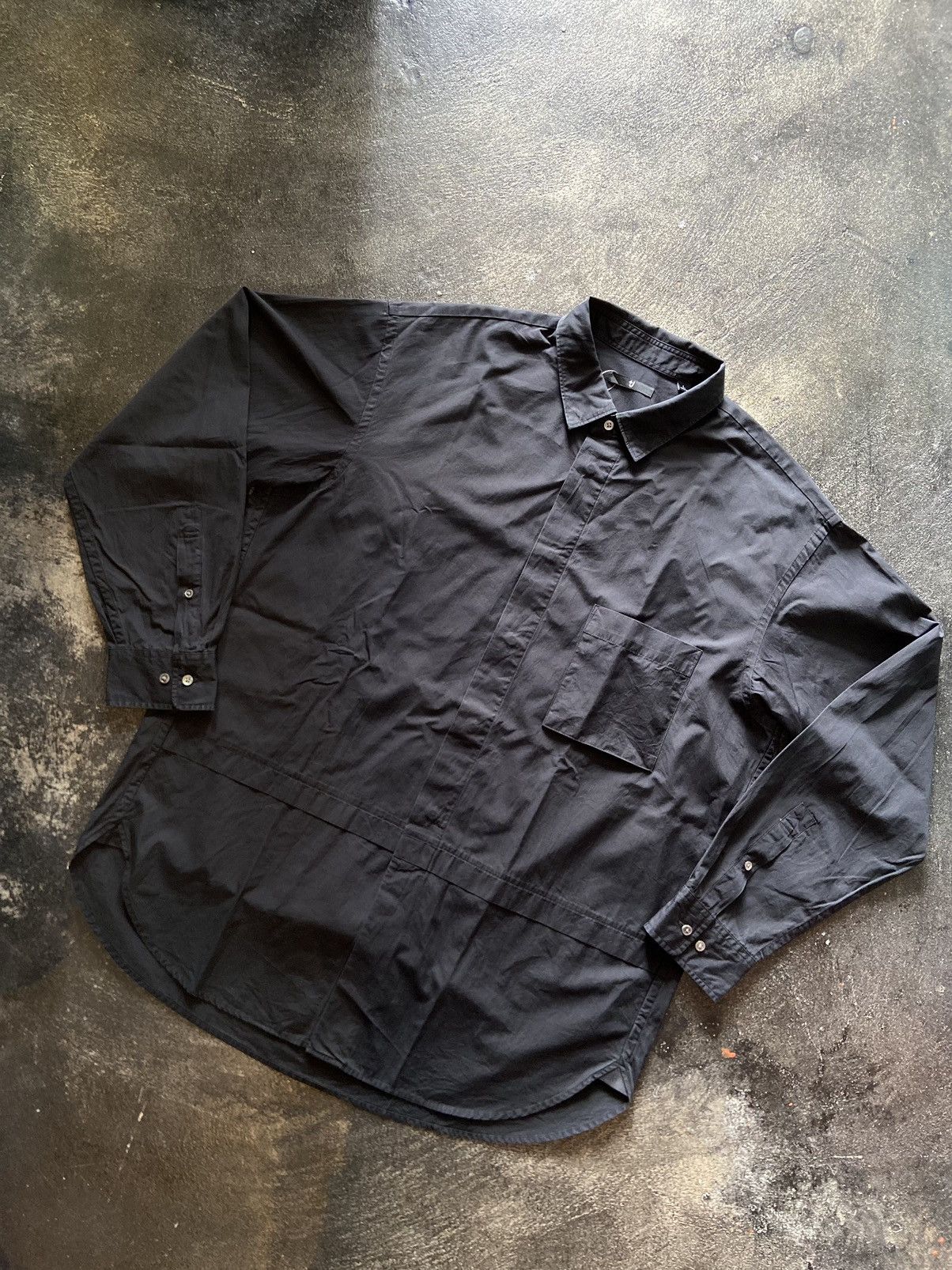 Designer × Jil Sander × Uniqlo JIL Sander X Uniqlo Oversized Shirt Black Size US L / EU 52-54 / 3 - 1 Thumbnail