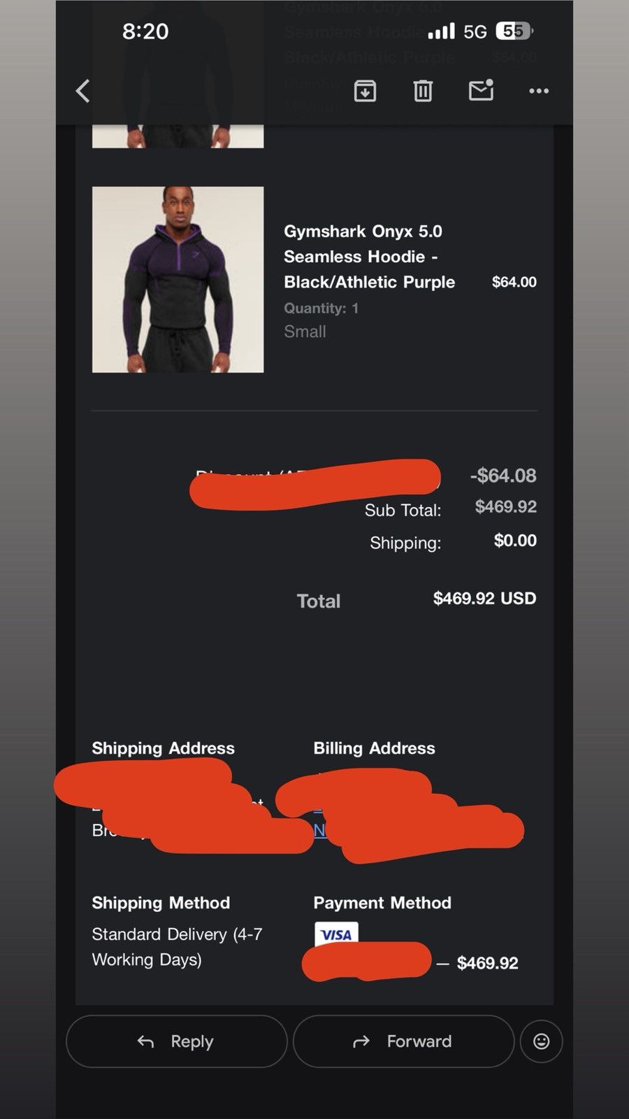 Gymshark Gym Shark Onyx Blue Size US S / EU 44-46 / 1 - 3 Thumbnail