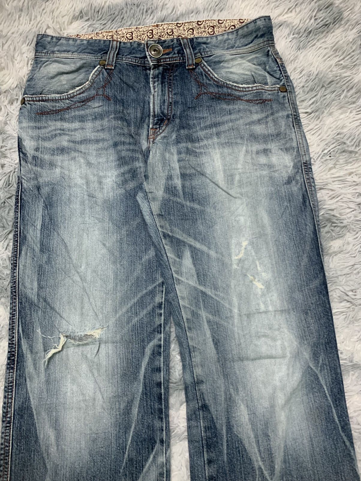 Edwin RARE 90s EDWIN BLUETRIP DISTRESSED JEANS RARE Size US 34 / EU 50 - 4 Thumbnail