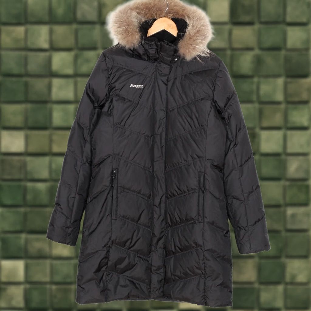 Vintage BERGANS OF NORWAY MYKING DOWN LADY Fur Hooded Jacket Women Size L Waterproof Jacket Womens L Black Size L / US 10 / IT 46 - 1 Thumbnail
