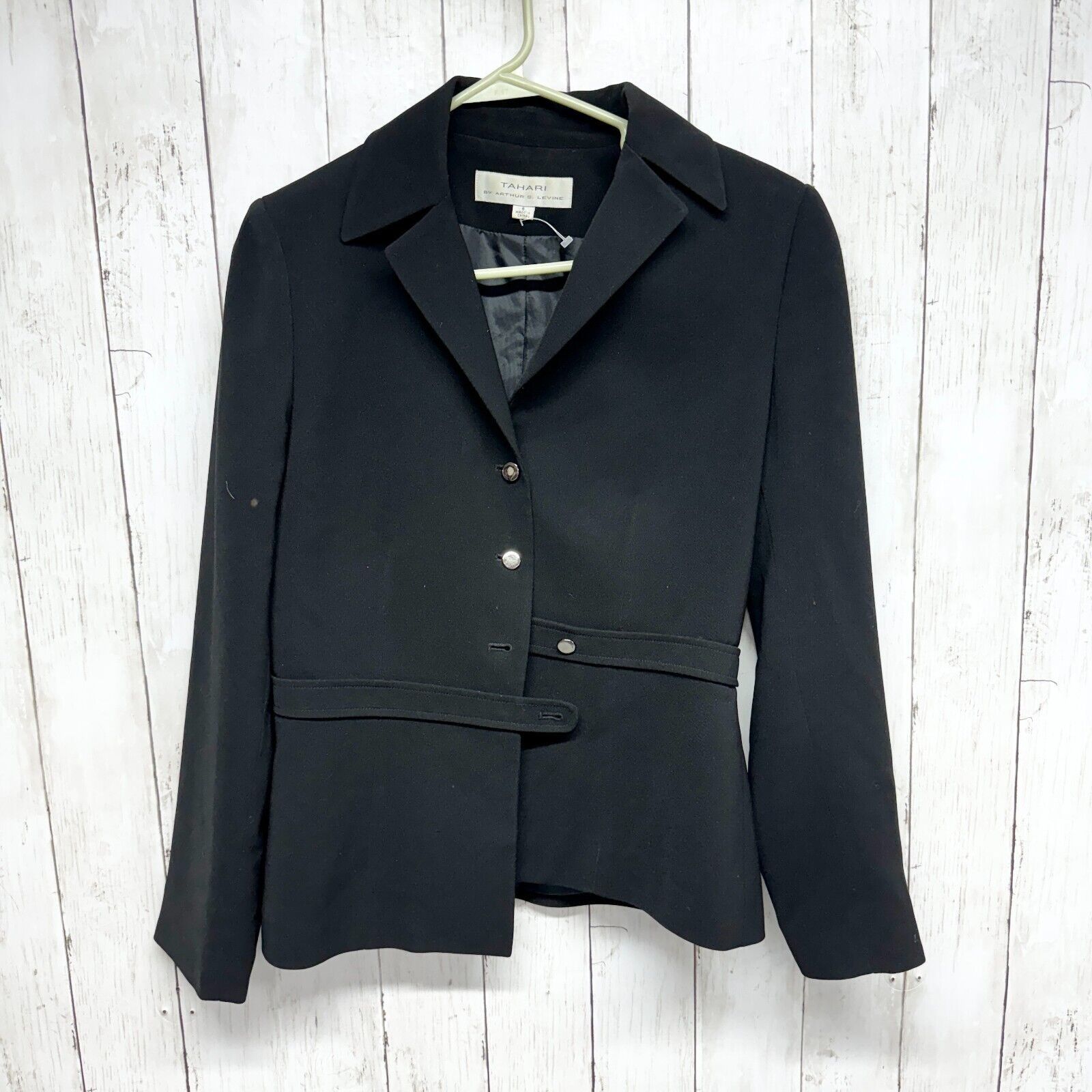 Elie Tahari Tahari Jacket Size 6 Black Single Breasted Belted Blazer Size M / US 6-8 / IT 42-44 - 1 Thumbnail