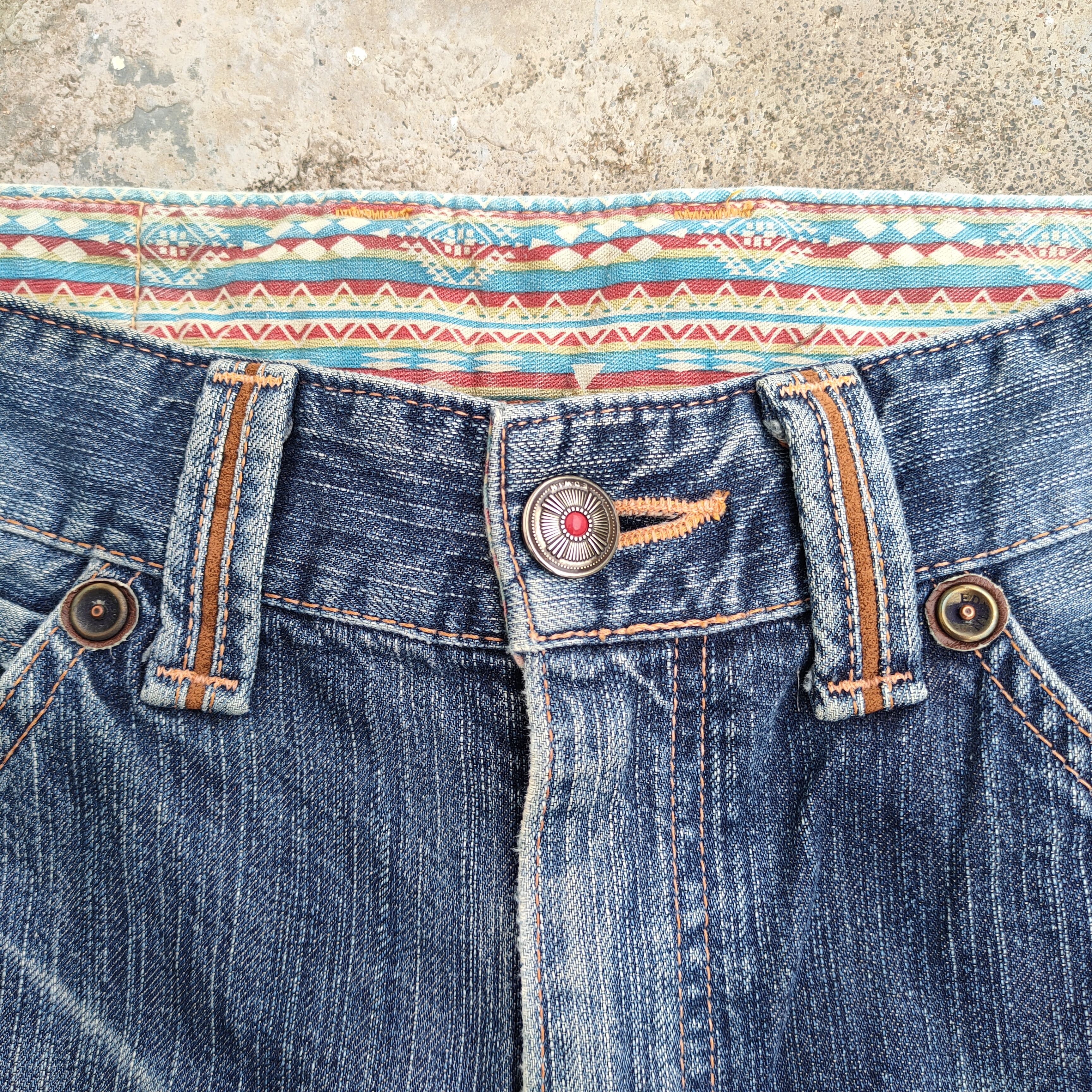 Edwin VINTAGE EDWIN FADED RIPPED DENIM JEANS PANTS Size US 34 / EU 50 - 5 Thumbnail