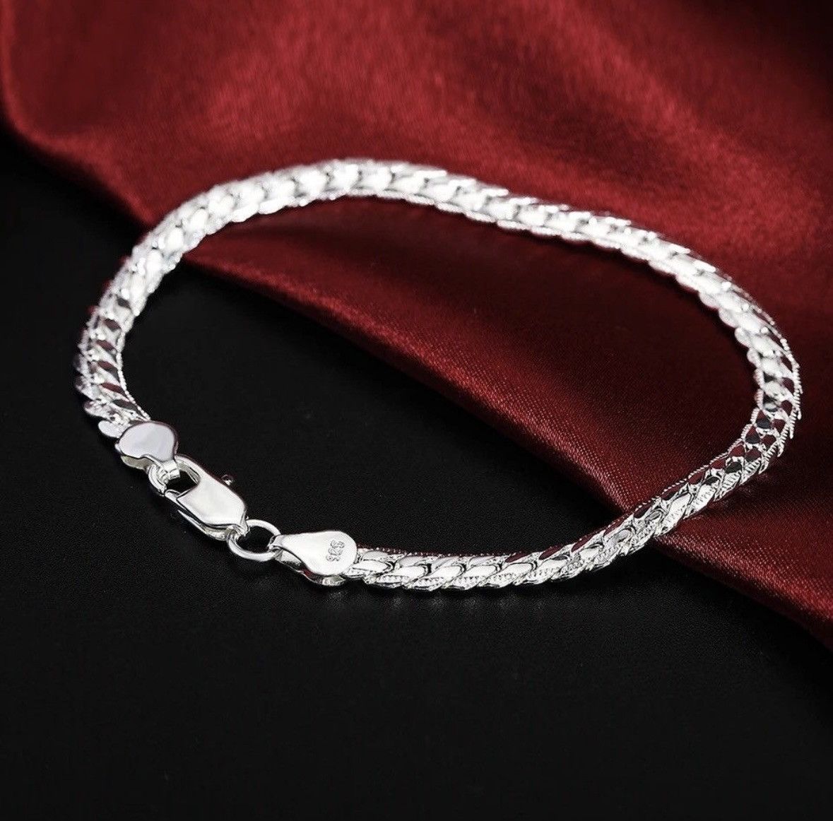 Jewelry Sterling Silver 2 Piece 5MM Full Sideways Chain Necklace Size ONE SIZE - 4 Thumbnail