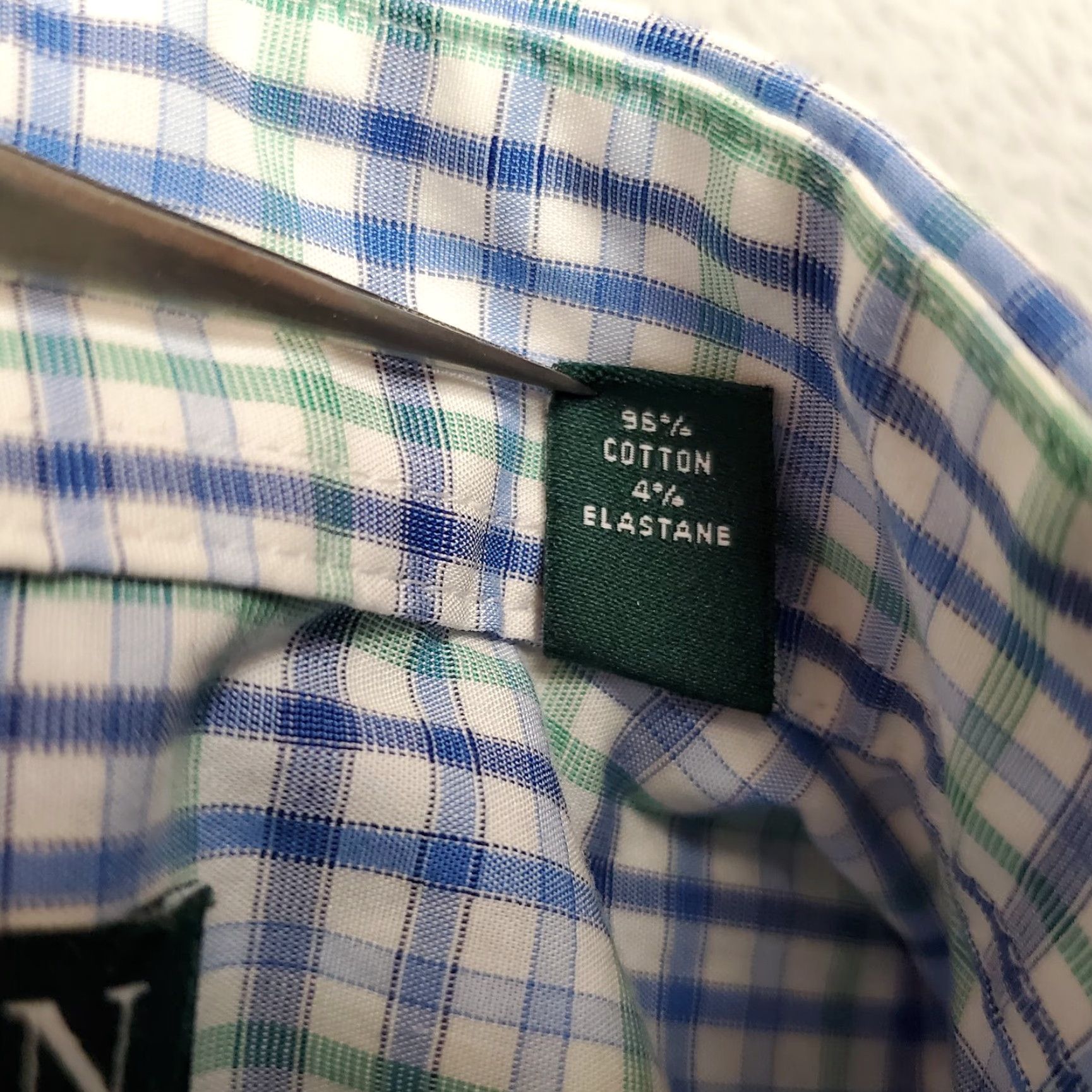 Ralph Lauren Lauren Ralph Lauren Shirt Mens Medium Blue Green Plaid Button-Down Stretch Cotton Spandex Casual Top Size US M / EU 48-50 / 2 - 4 Thumbnail