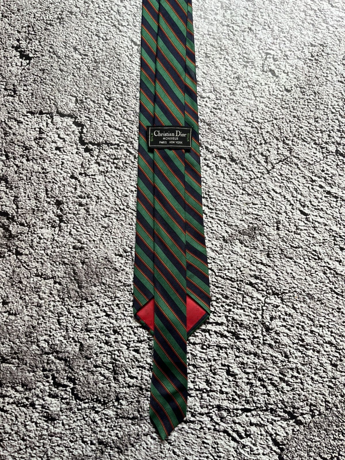Christian Dior Monsieur Christian Dior Monsieur Striped Silk Tie Size ONE SIZE - 6 Thumbnail