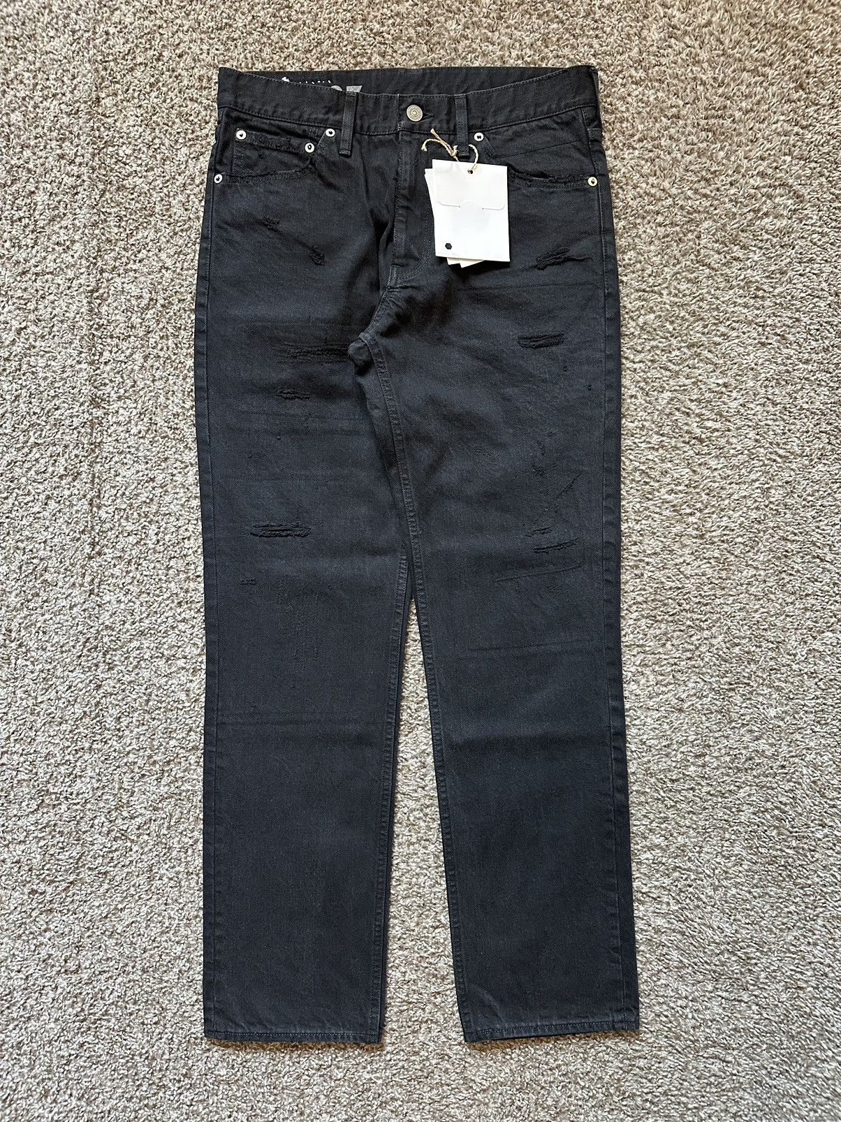 image of Visvim Fw21 Ict Social Sculpture 03 Cmyk Blk Dmgd-27 in Black, Men's (Size 32)