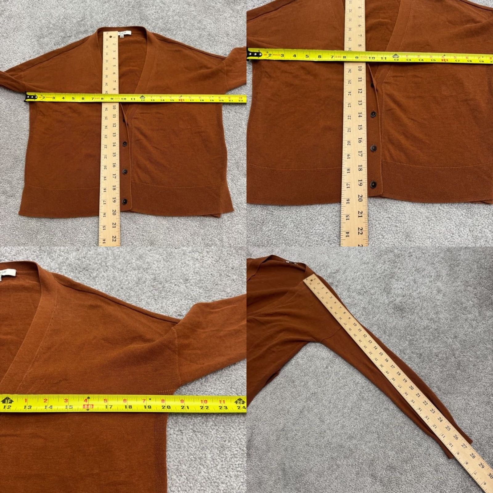 Madewell Madewell Women's XS Cardigan Sweater Knit Long Sleeve V-Neck Solid Brown Autumn Fall Casual Dressy Size XS / US 0-2 / IT 36-38 - 8 Thumbnail