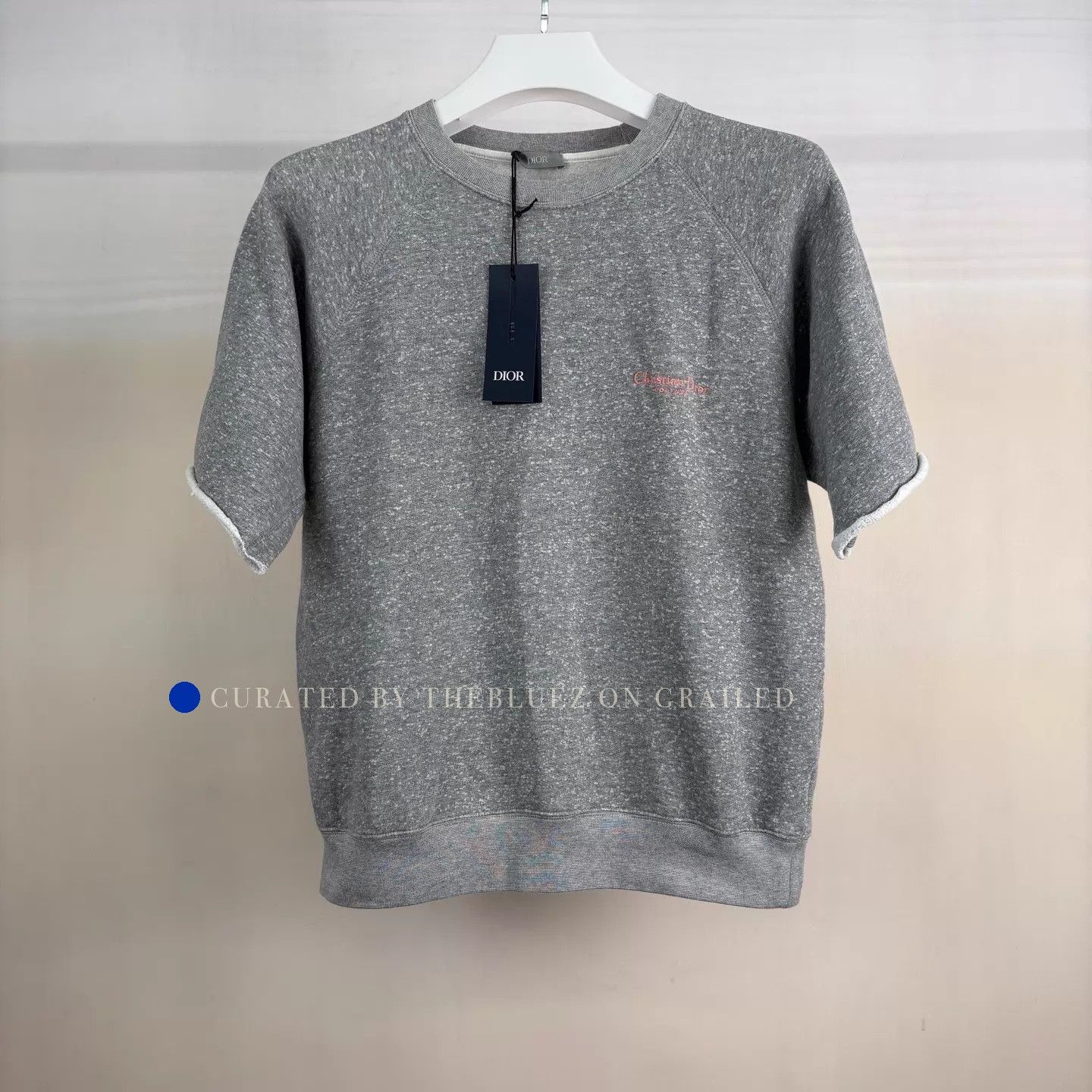 Dior Gray Embroidered Logo Short-Sleeve Hoodie Size US L / EU 52-54 / 3 - 1 Thumbnail