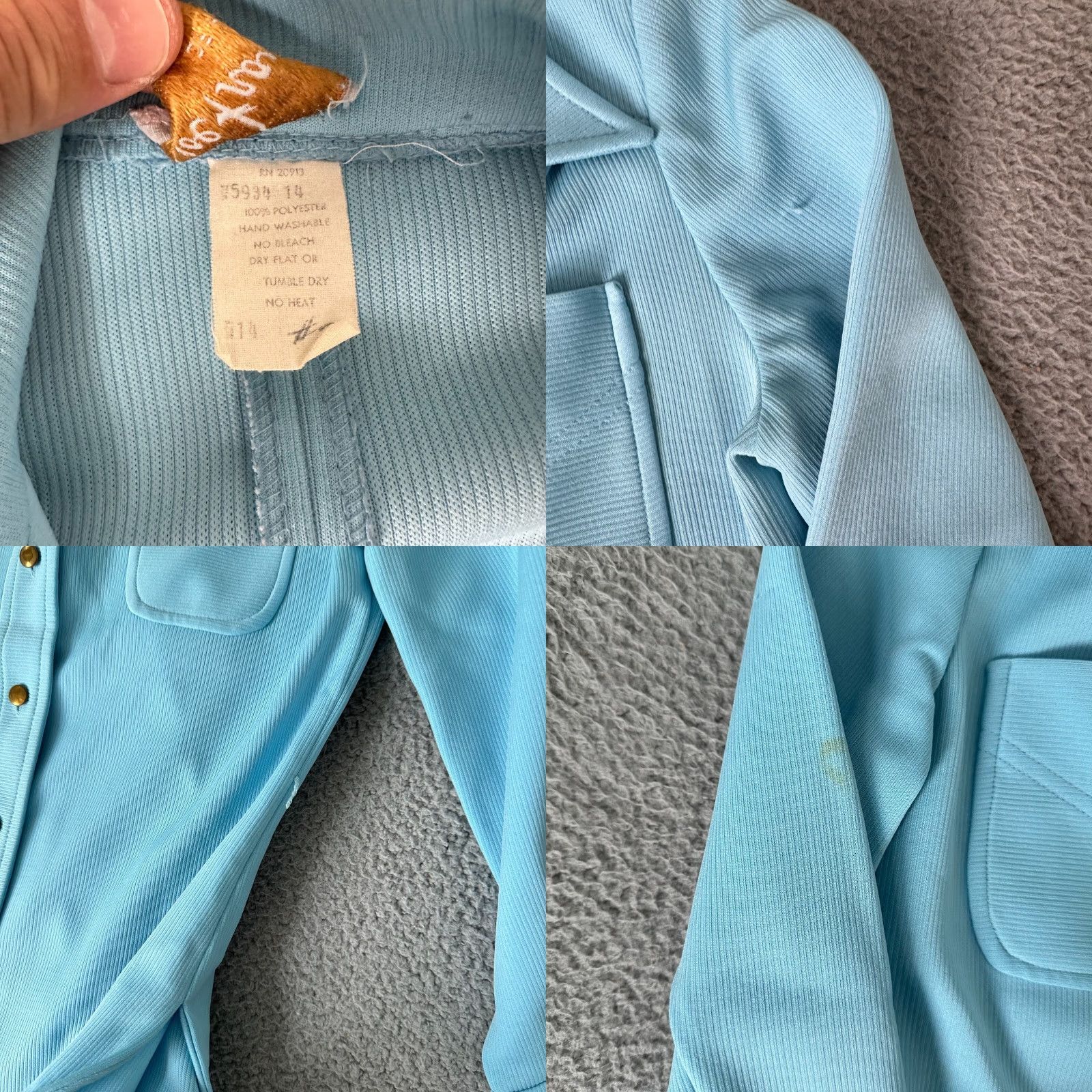 Vintage VINTAGE Joe Frank Jacket Womens 14 Blue Leisure Big Collar 70s Disco Ladies Shirt Size XL / US 12-14 / IT 48-50 - 8 Thumbnail