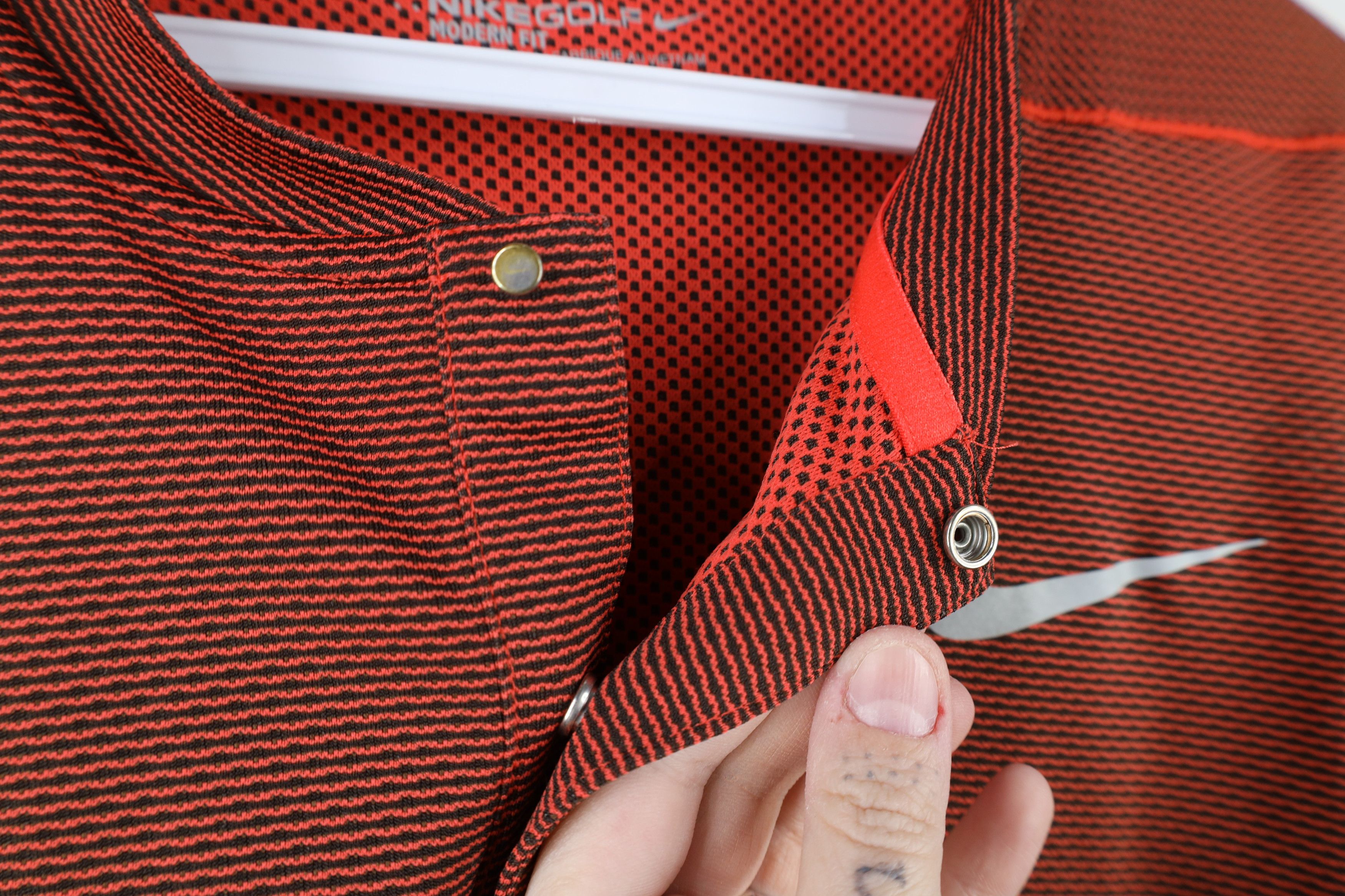 Nike × Vintage Nike Golf Knit Short Sleeve Henley Golf Polo Shirt Orange Size US L / EU 52-54 / 3 - 5 Thumbnail