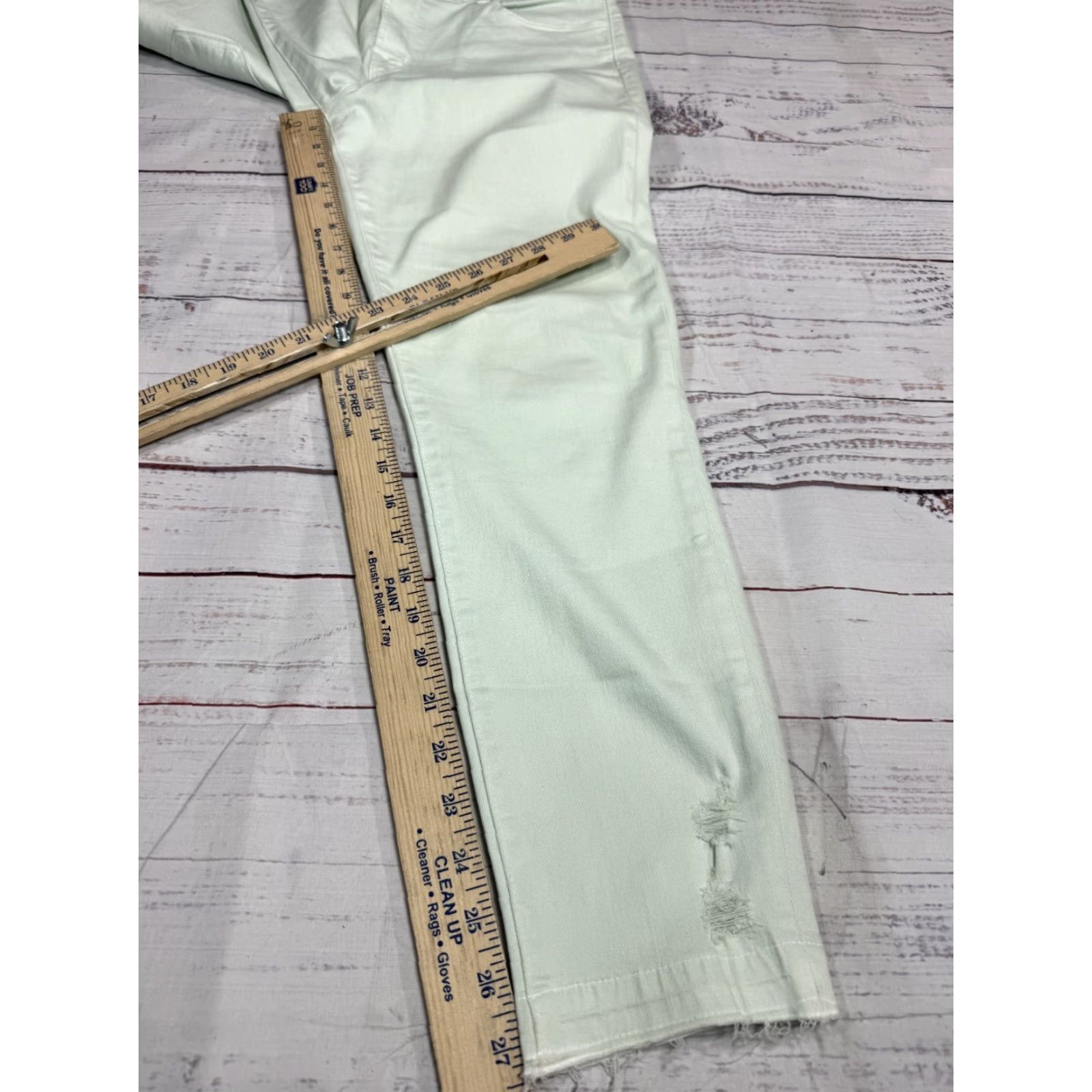 J Brand J Brand Alana Women's Light Distressed Ankle Jeans High Rise Cotton W34 Light green 27.5in Inseam Womens Jeans Size 24" / US 00 / IT 34 - 4 Thumbnail