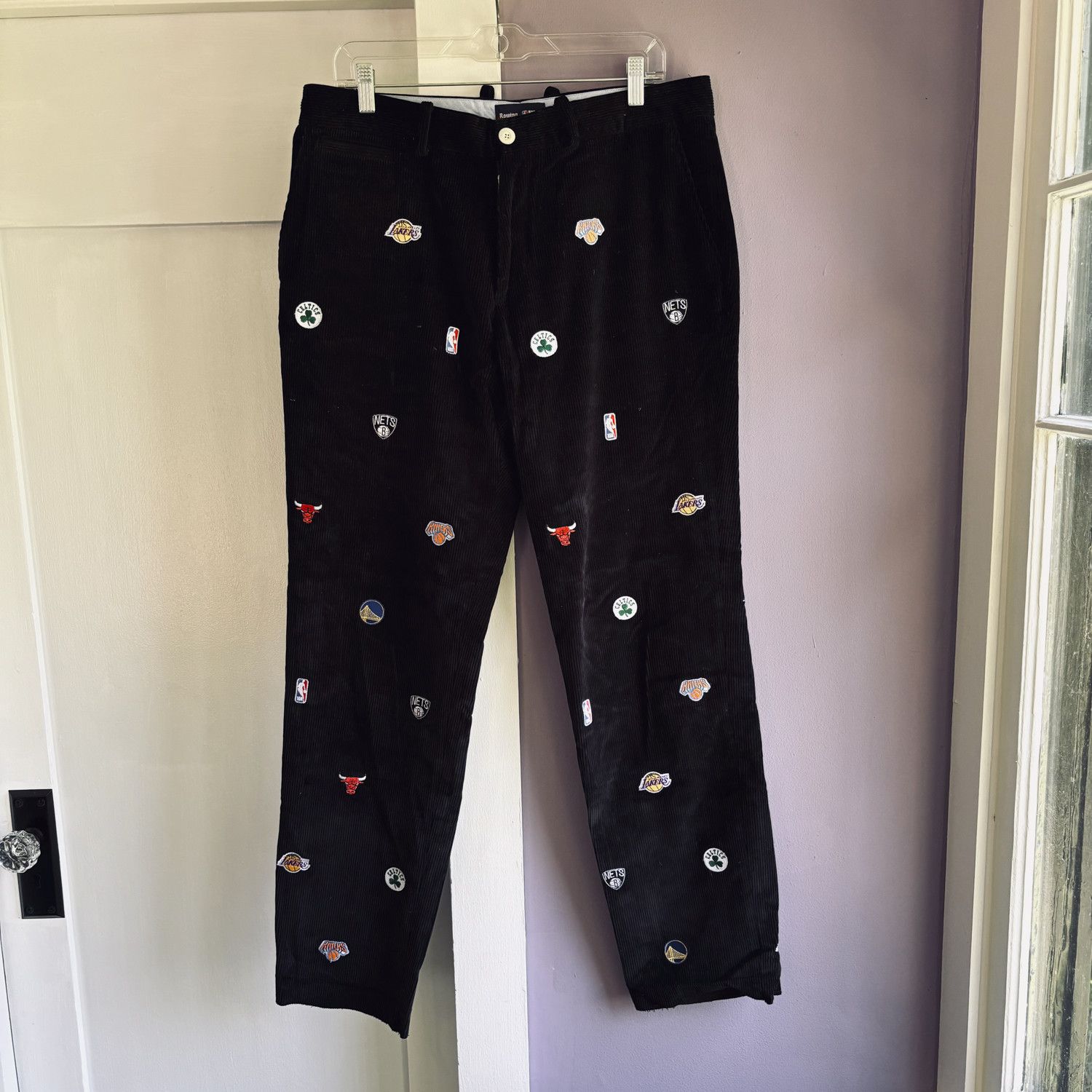 image of Nba Embroidered Corduroys in Black, Men's (Size 32)