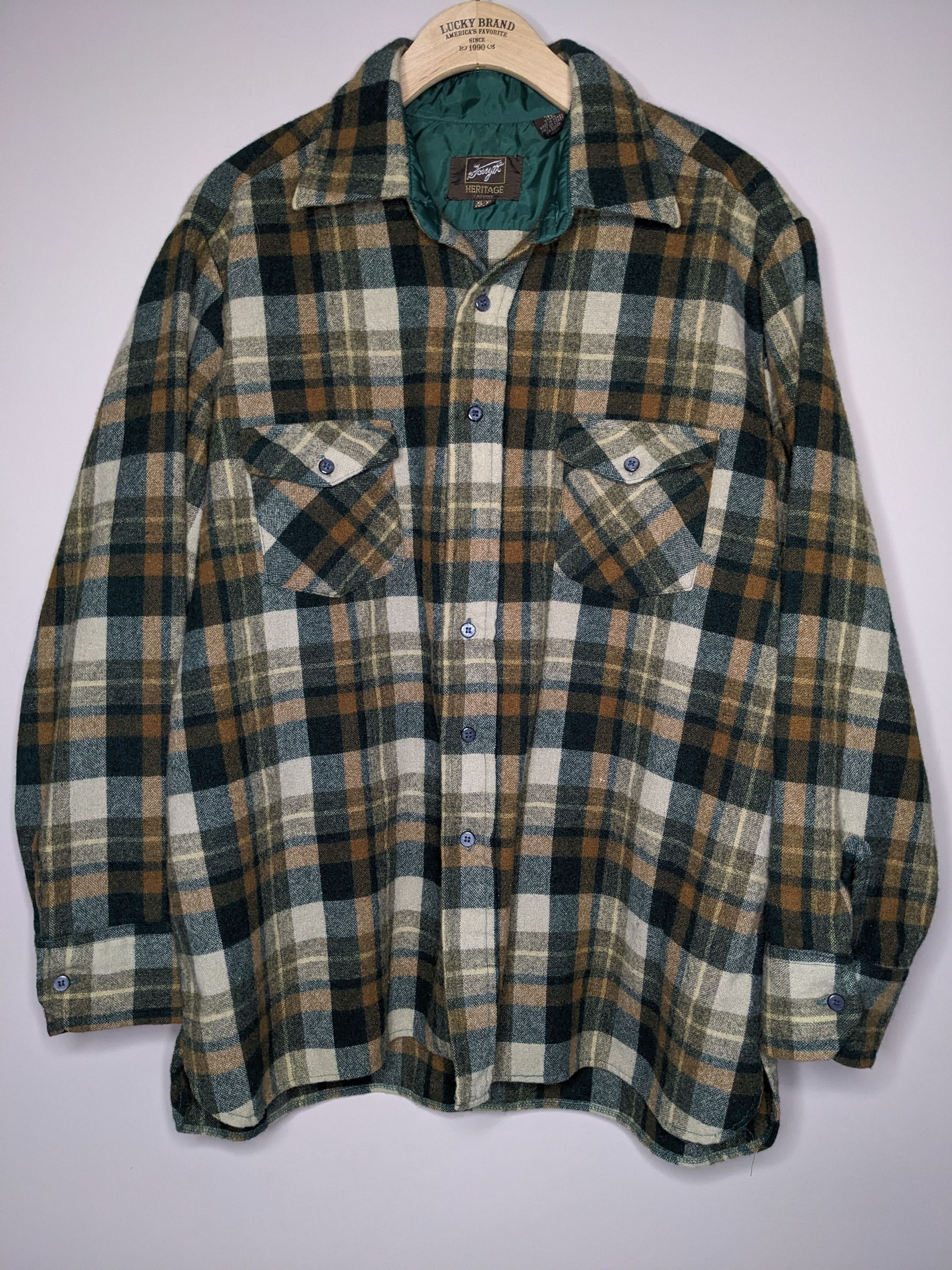 Vintage VTG 80s Tartan Plaid Flannel Shirt Wool XL Korea Workwear Size US XL / EU 56 / 4 - 1 Thumbnail