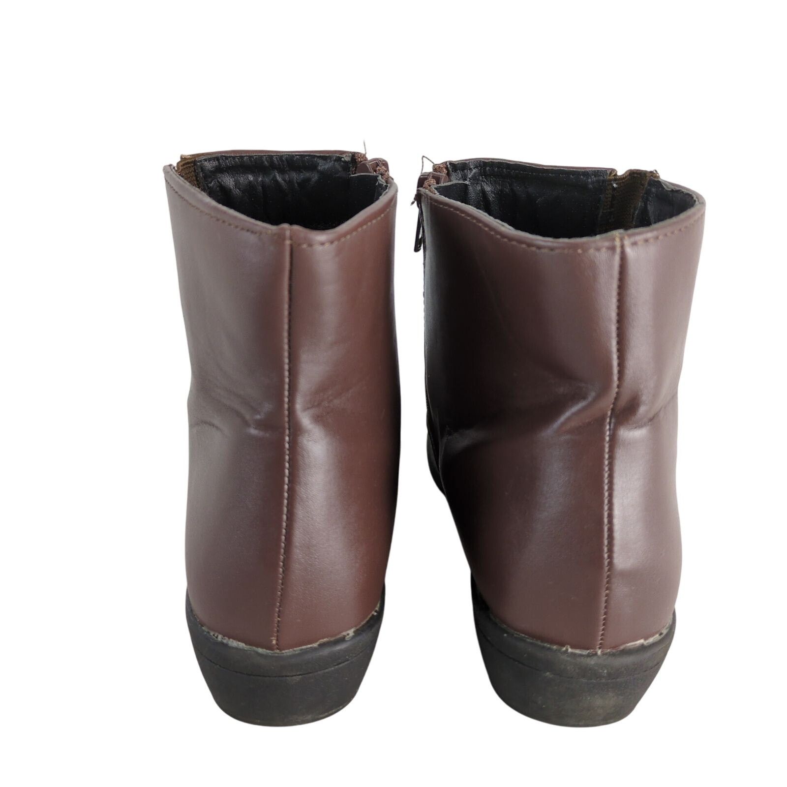 Other Beacon Womens 7W Brown PU Leather Ankle Boots Stretch N Form Size US 7 / IT 37 - 6 Thumbnail