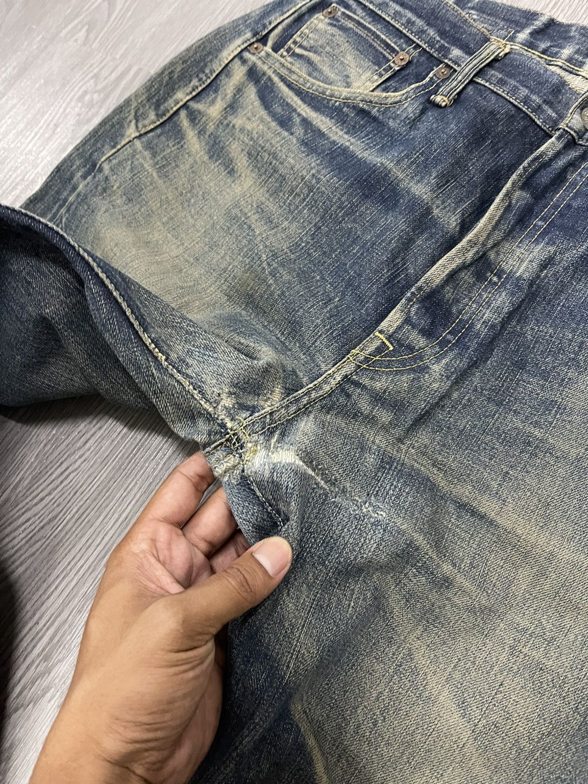 Tenderloin × Vintage Tenderloin Back Buckle Selvedges Distressed Denim Size US 32 / EU 48 - 6 Thumbnail