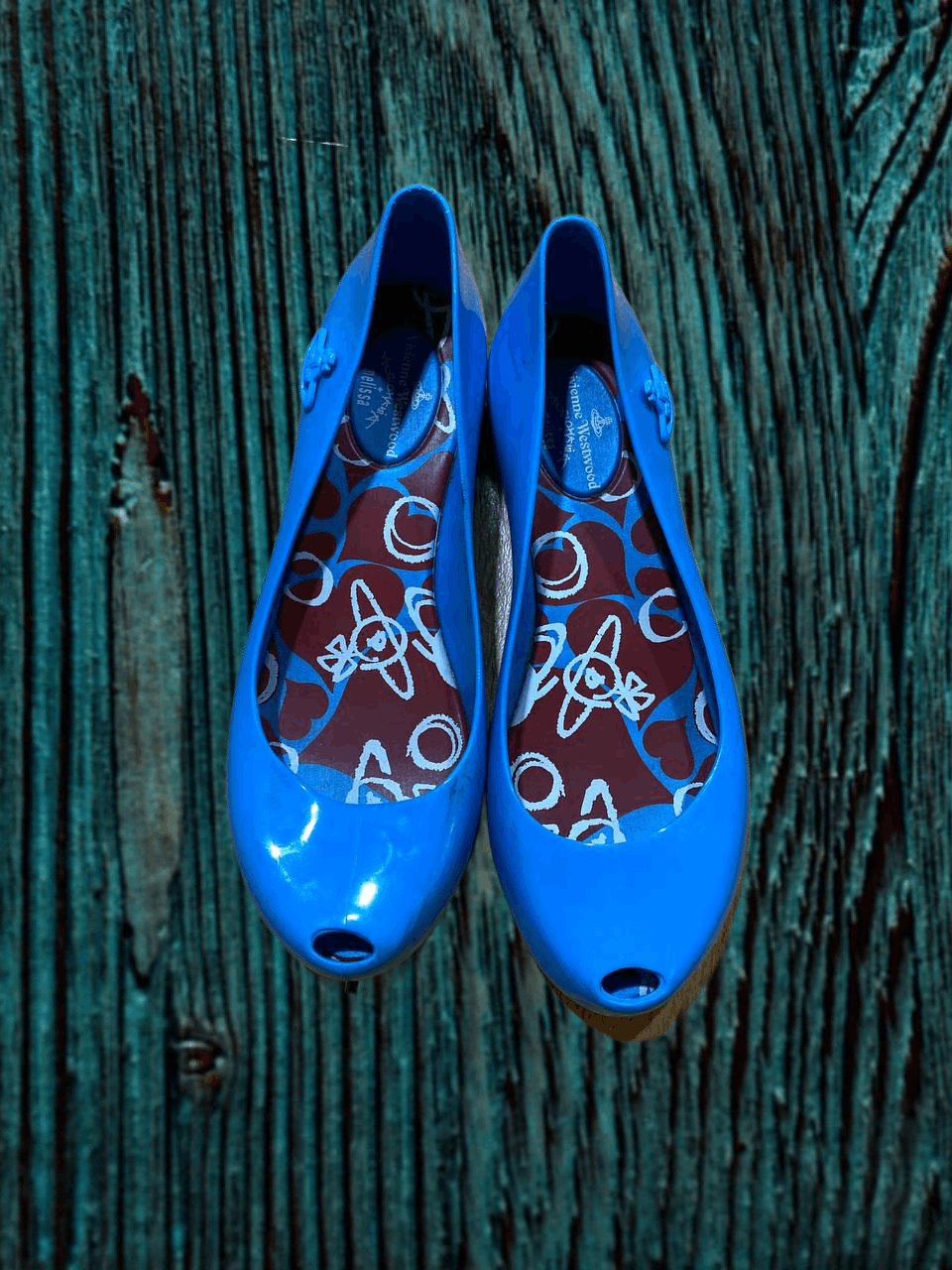 Melissa × Vivienne Westwood Logo Blue Flats Y2K Melissa x Vivienne Westwood Size US 7 / IT 37 - 1 Thumbnail