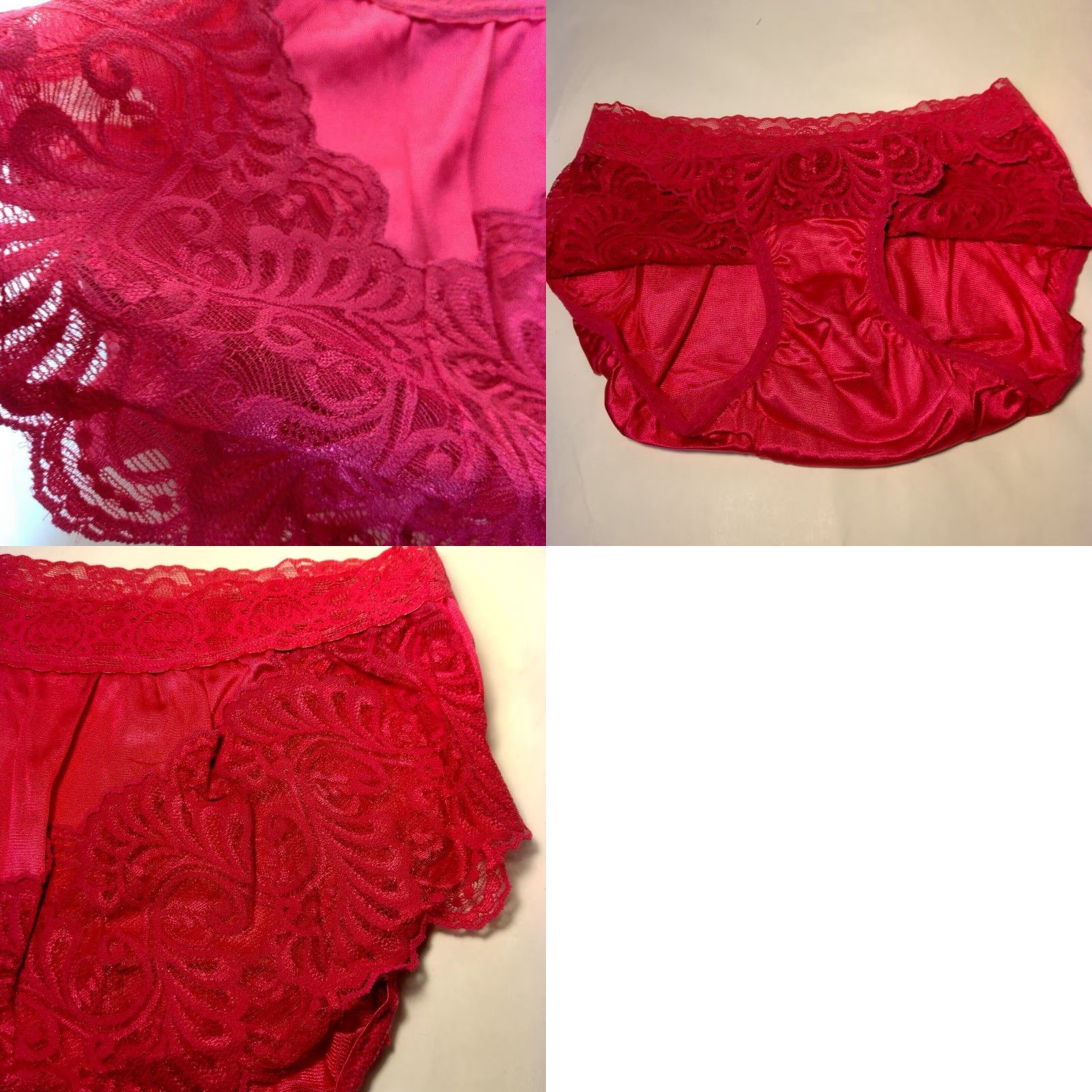 Vintage VINTAGE Lane Bryant Panties underwear Womens Brief Lace Pink Nylon 7 NOS Sexy Intimate 90s Women's Panties Size 36" / US 14 / IT 50 - 9 Thumbnail