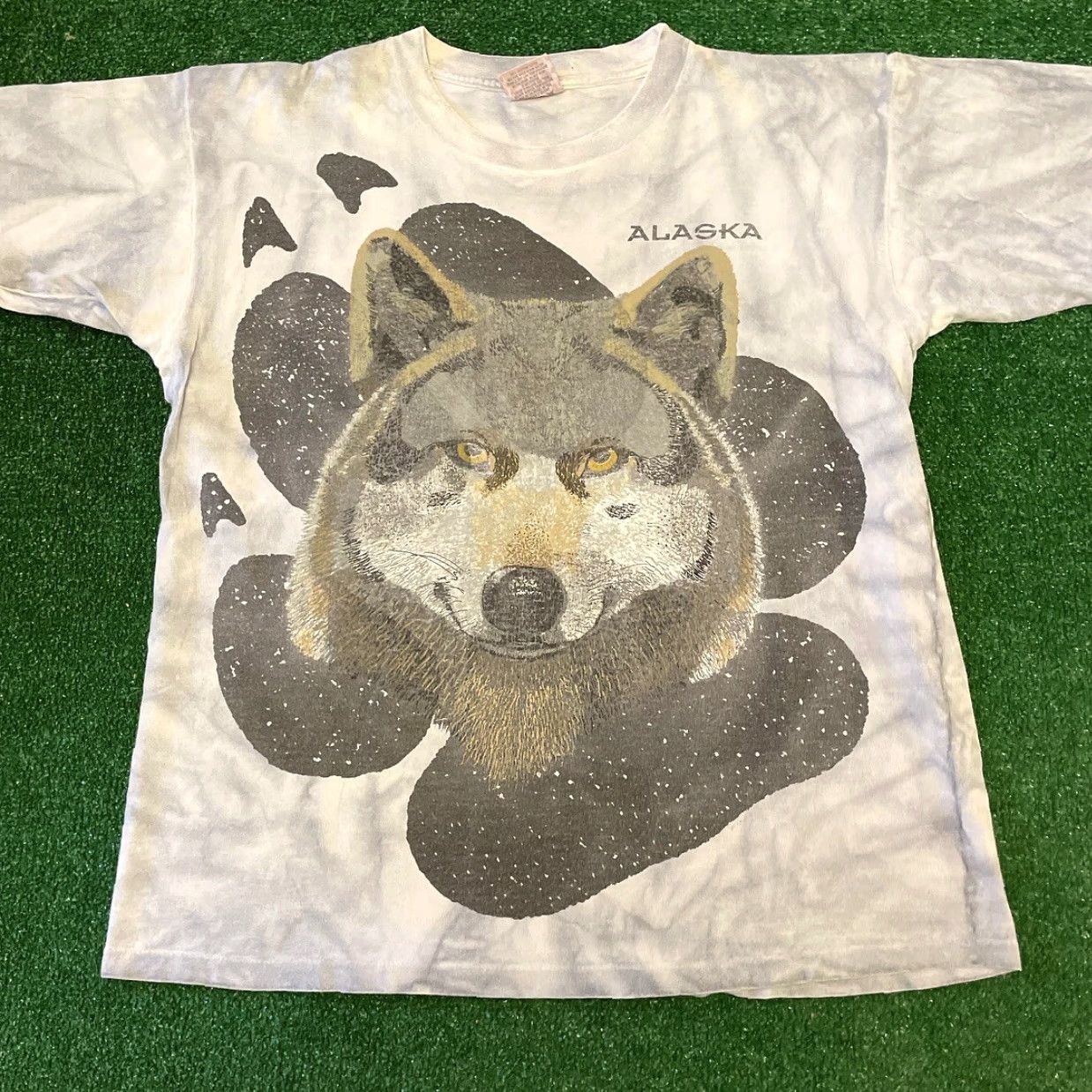 Vintage VINTAGE 90s Wolf Nature All Over Print Double Sided Shirt Mens L Alaska Mens Size US L / EU 52-54 / 3 - 4 Thumbnail
