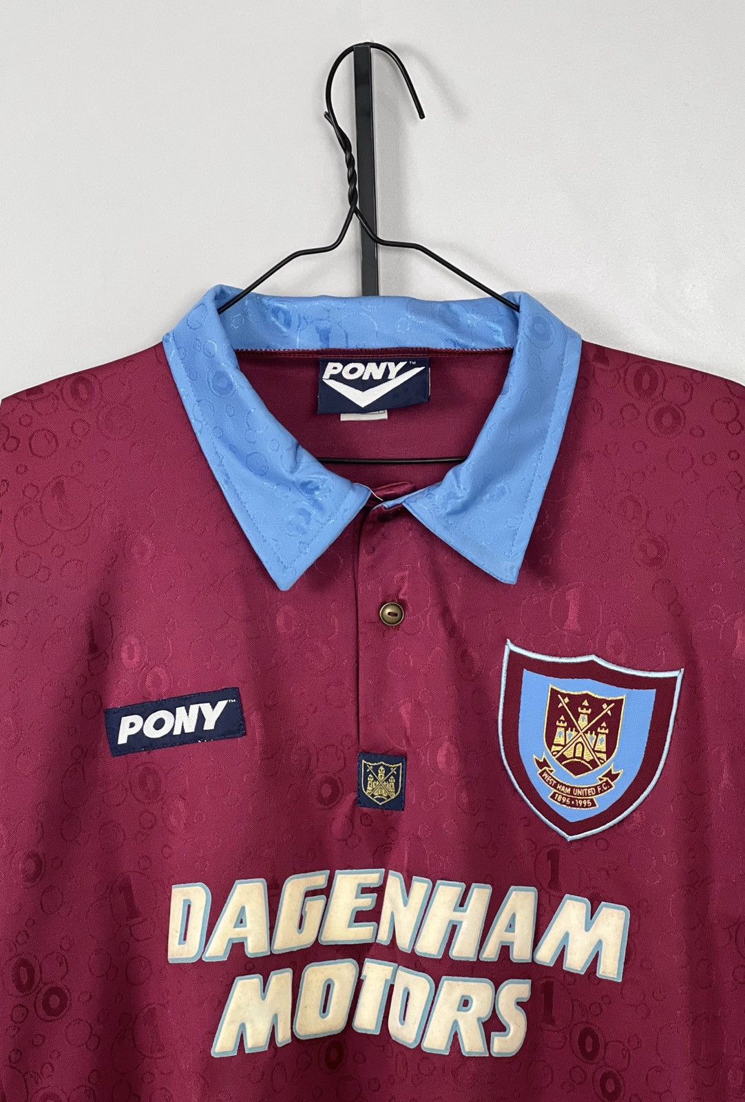 PONY West Ham United 1995-1997 Vintage Retro Football Jersey Size US M / EU 48-50 / 2 - 5 Thumbnail