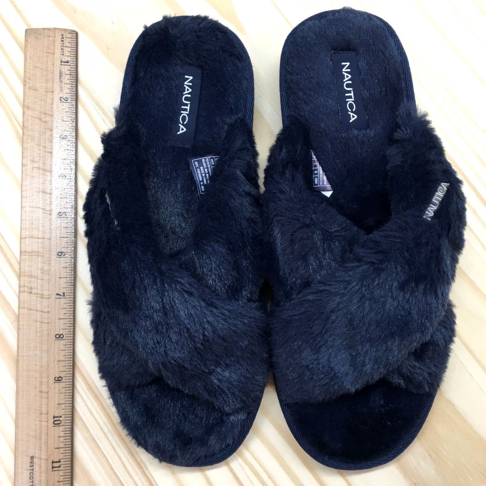 Nautica Nautica Slippers Womens 9 Aren Slip On Slide Flats Blue Faux Fur NEW Size US 9 / IT 39 - 5 Thumbnail