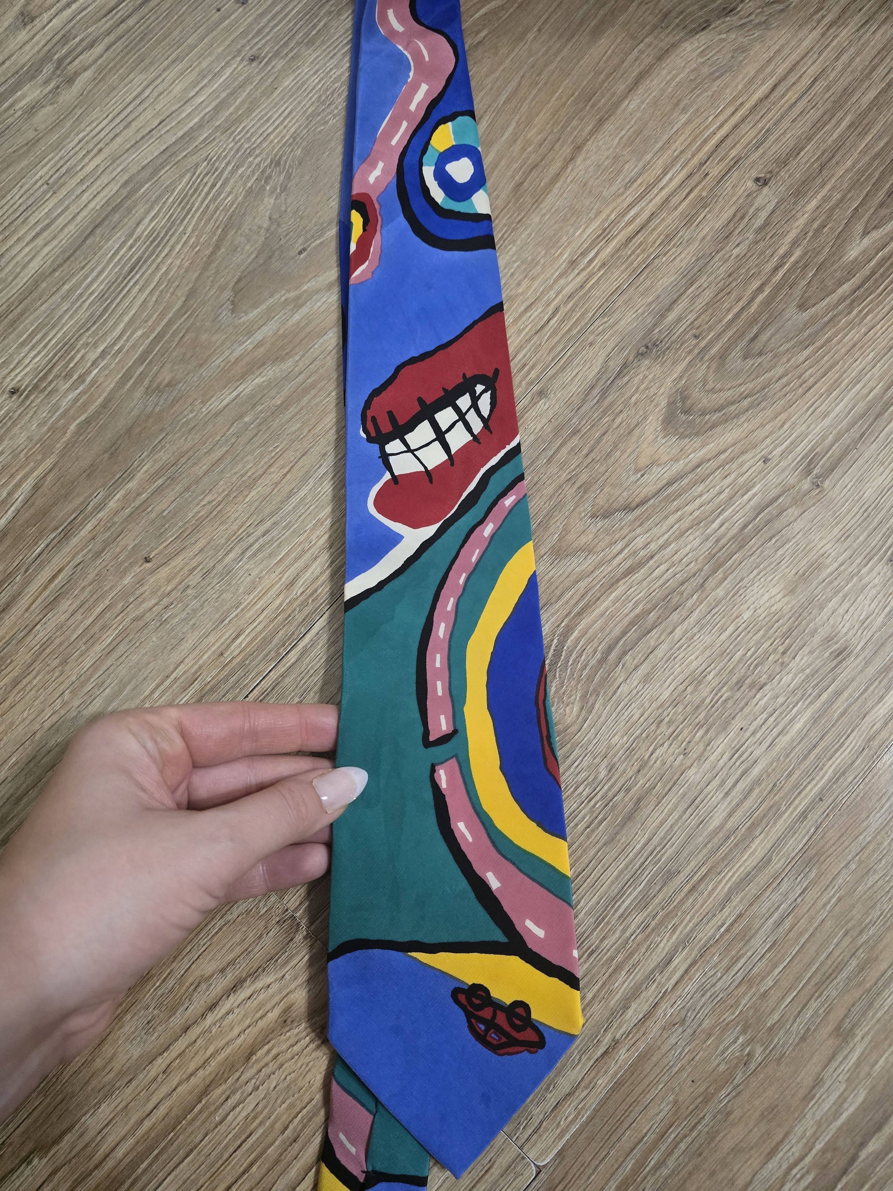 Other Rare 90s Audi Quattro Silk Tie Michel Poort Made in Como Size ONE SIZE - 5 Thumbnail