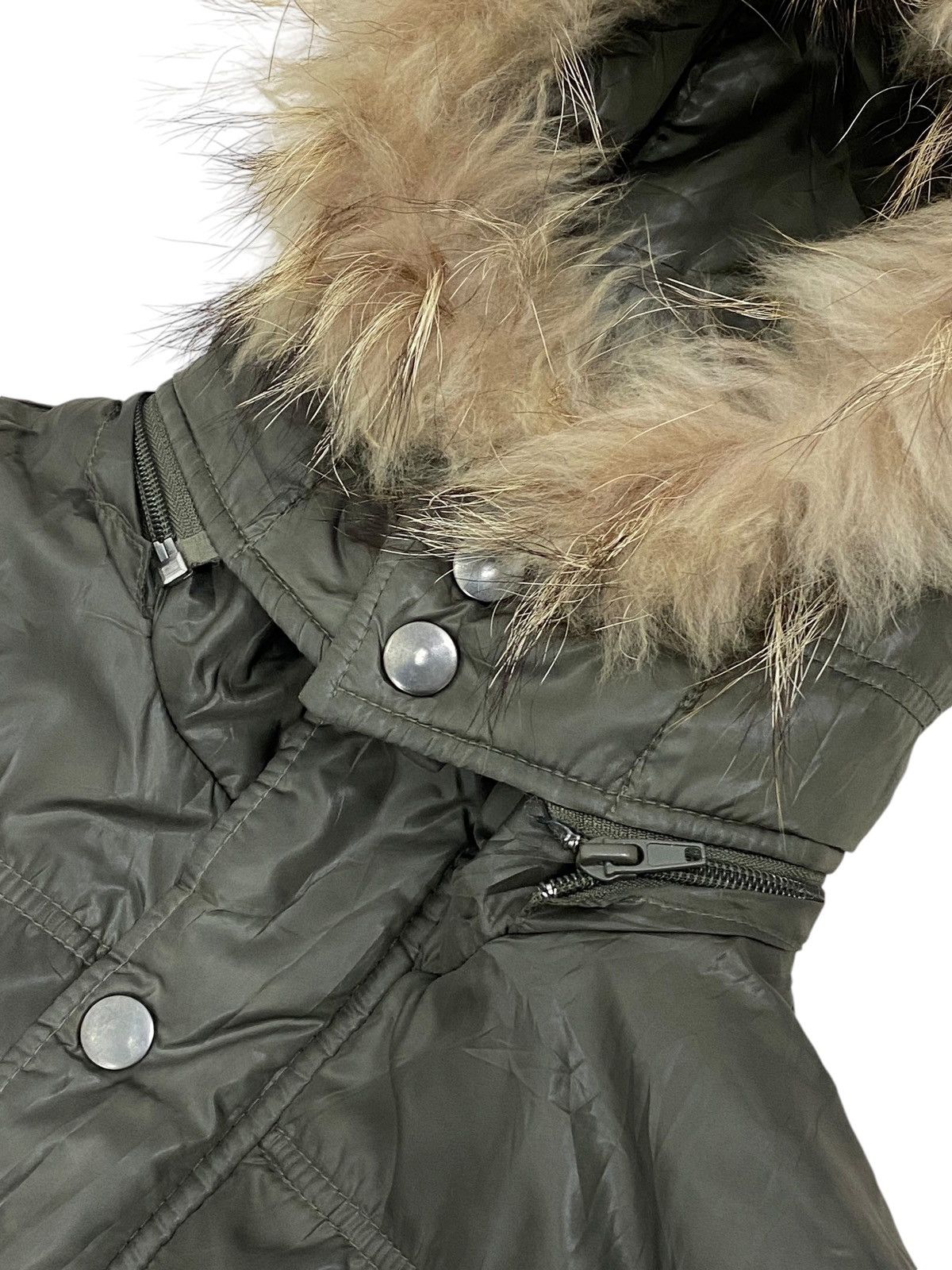 Yasuyuki Ishii Manics Light Fur Zipper Hoodie Puffle Winter Olive Green Size US S / EU 44-46 / 1 - 7 Thumbnail