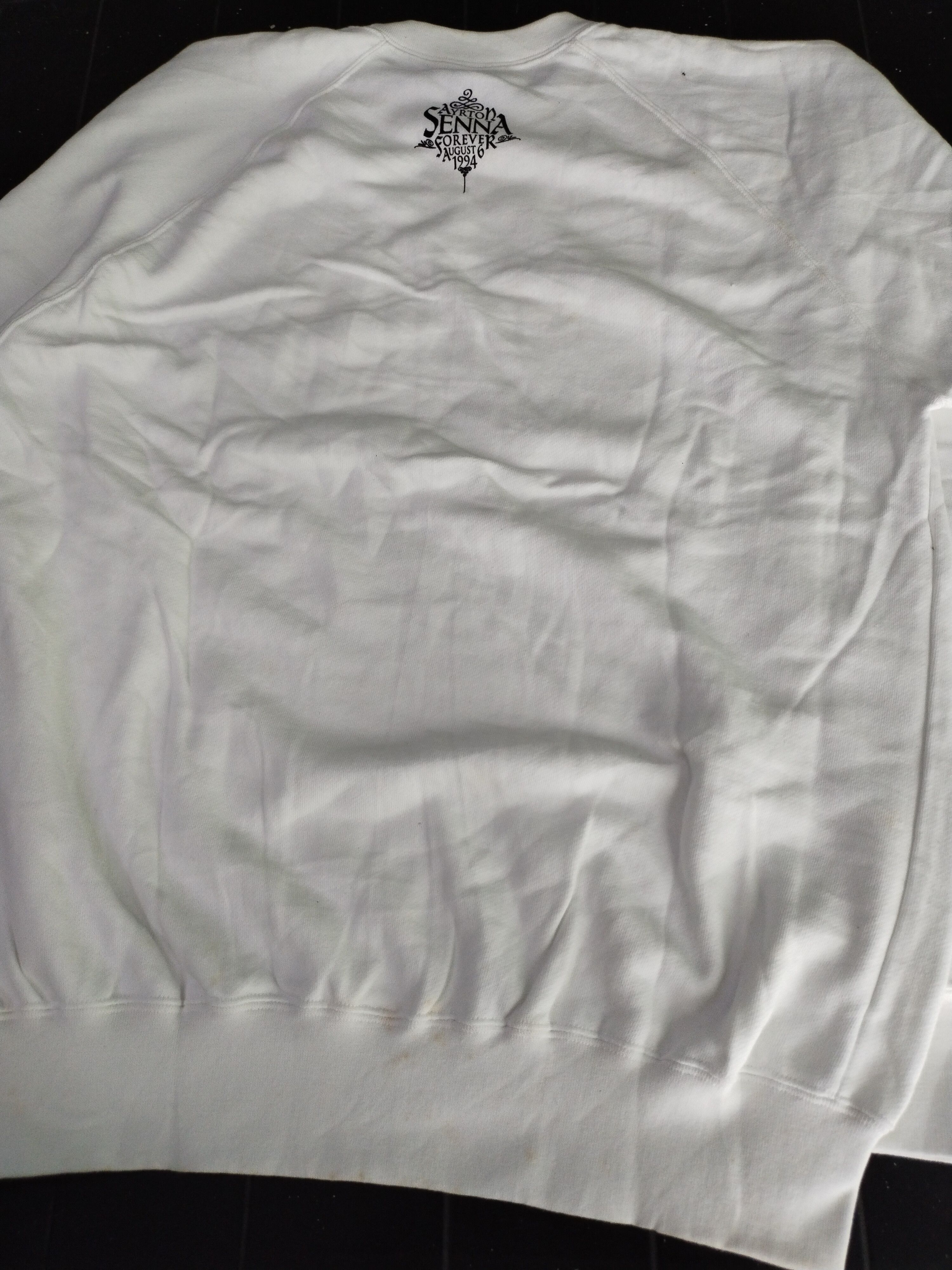 Japanese Brand × Vintage 90's Vintage Racing Ayrton Senna Rare White Sweatshirt Size US M / EU 48-50 / 2 - 5 Thumbnail