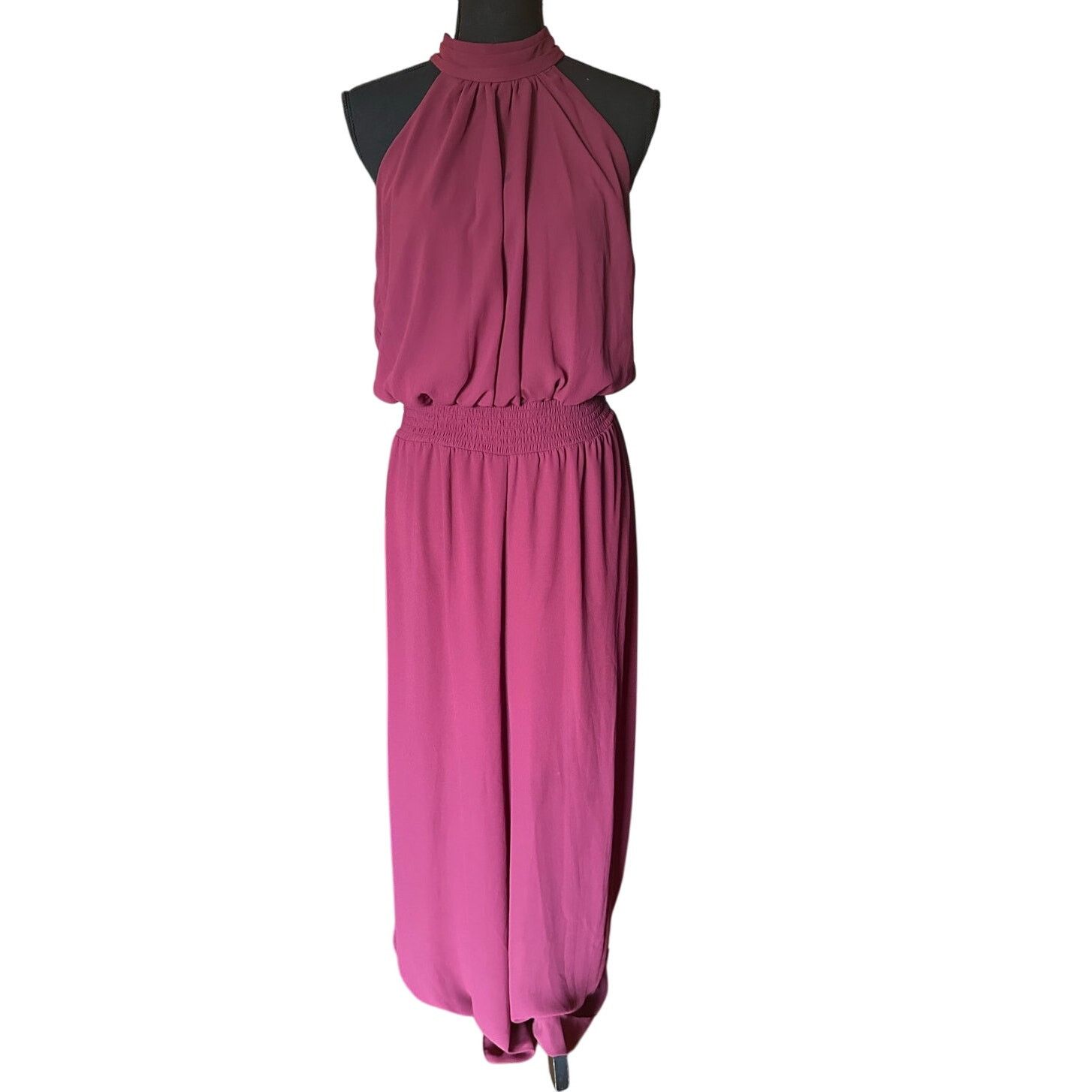 Vince Camuto Vince Camuto Tie-Neck Chiffon Overlay Jumpsuit – Women’s L Size 32" / US 10 / IT 46 - 1 Thumbnail