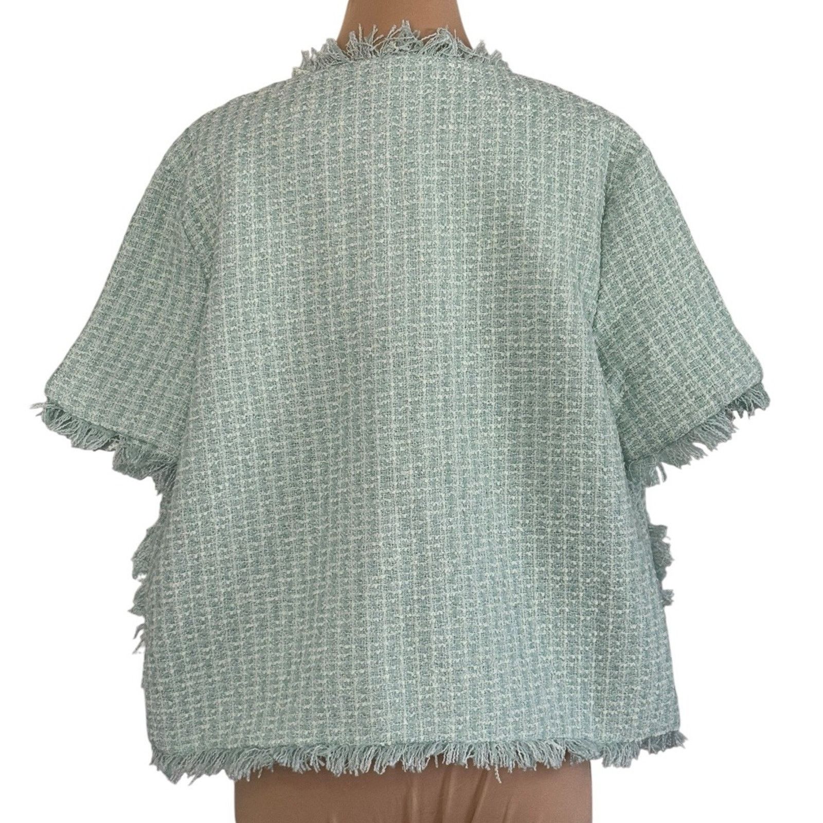 Other RIXO STREET Mint Tweed Wool Fringe Designer Blazer Jacket M Size M / US 6-8 / IT 42-44 - 7 Thumbnail