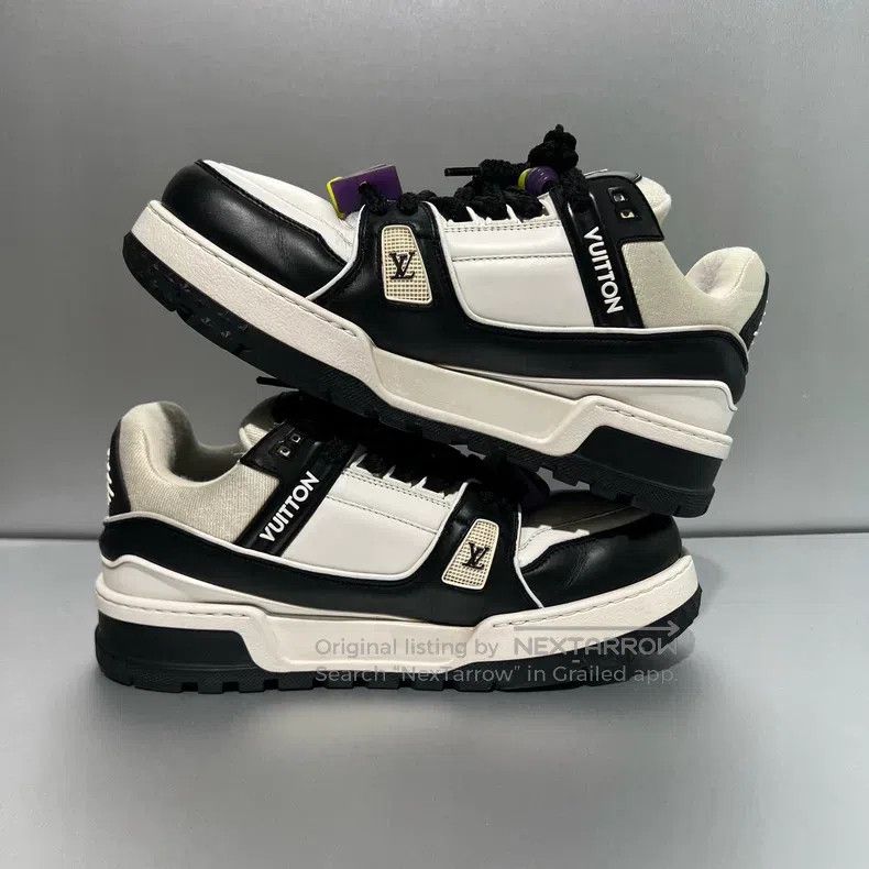 Louis Vuitton Louis Vuitton Trainer Black and White Fat Ding shoes Size US 9 / EU 42 - 8 Thumbnail
