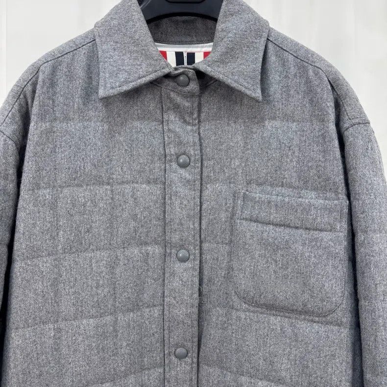 Thom Browne Thom Browne Gray Wool Colorful Striped Down Shirt Jacket Size XS / US 0-2 / IT 36-38 - 3 Thumbnail