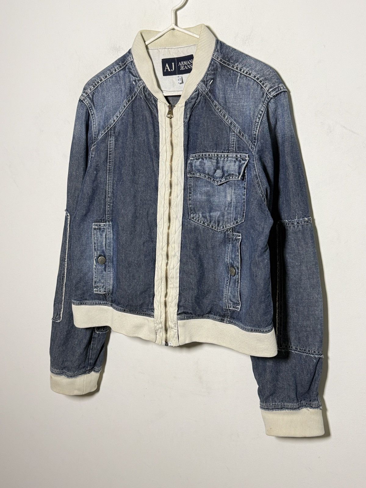 Giorgio Armani armani denim cotton/linen bomber jacket Size US L / EU 52-54 / 3 - 4 Thumbnail