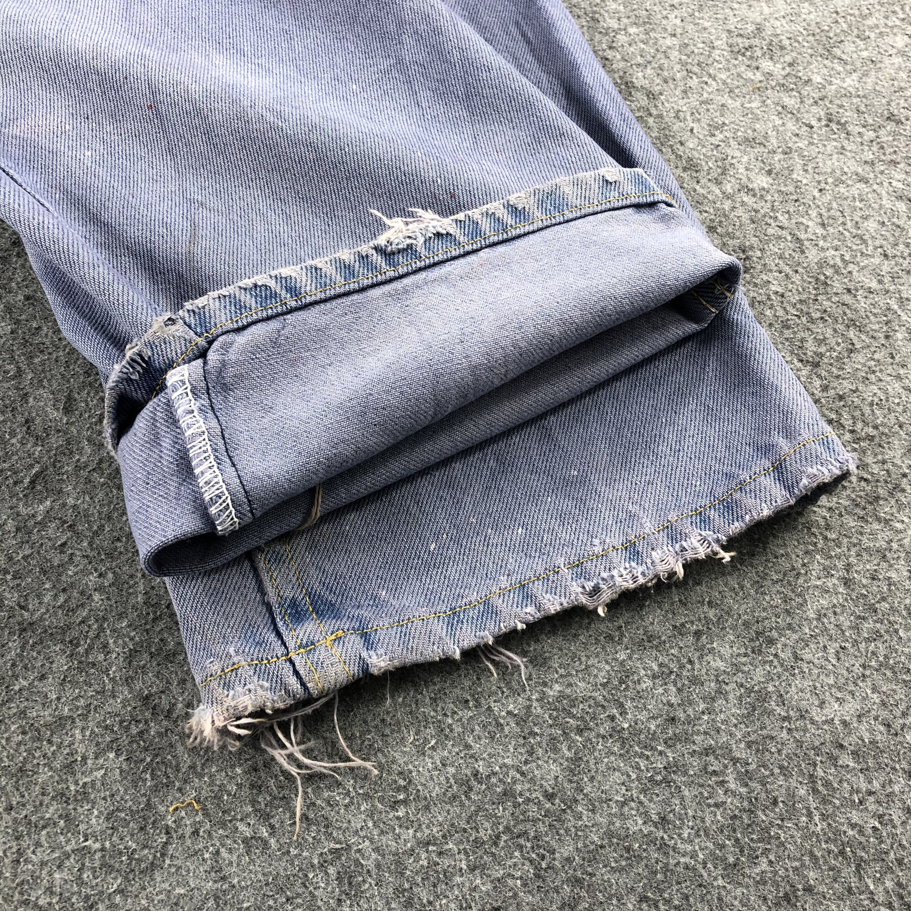 Lee Vintage Lee Jeans Faded Distressed Hem Denim KJ454 Size US 35 - 7 Thumbnail