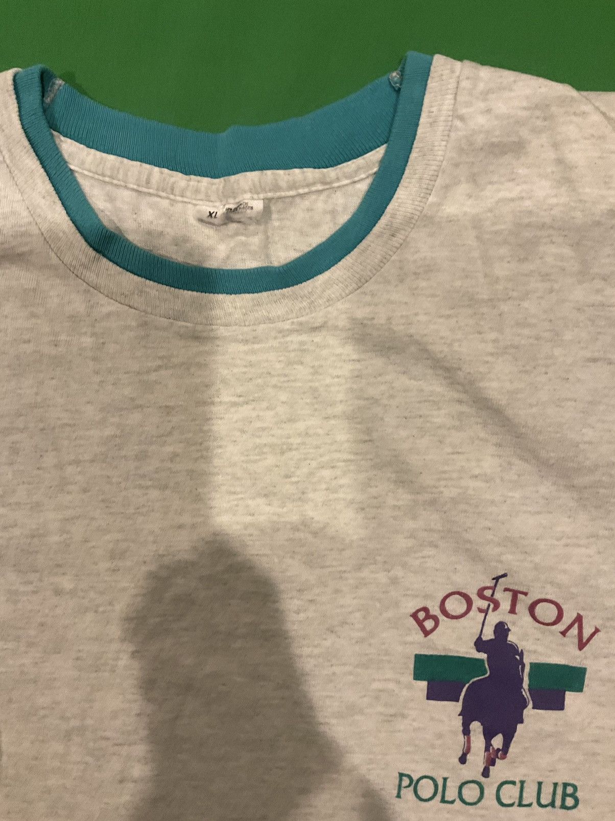 Vintage Vintage Boston Polo Club 90s grey and blue T-shirt Size US XL / EU 56 / 4 - 2 Thumbnail