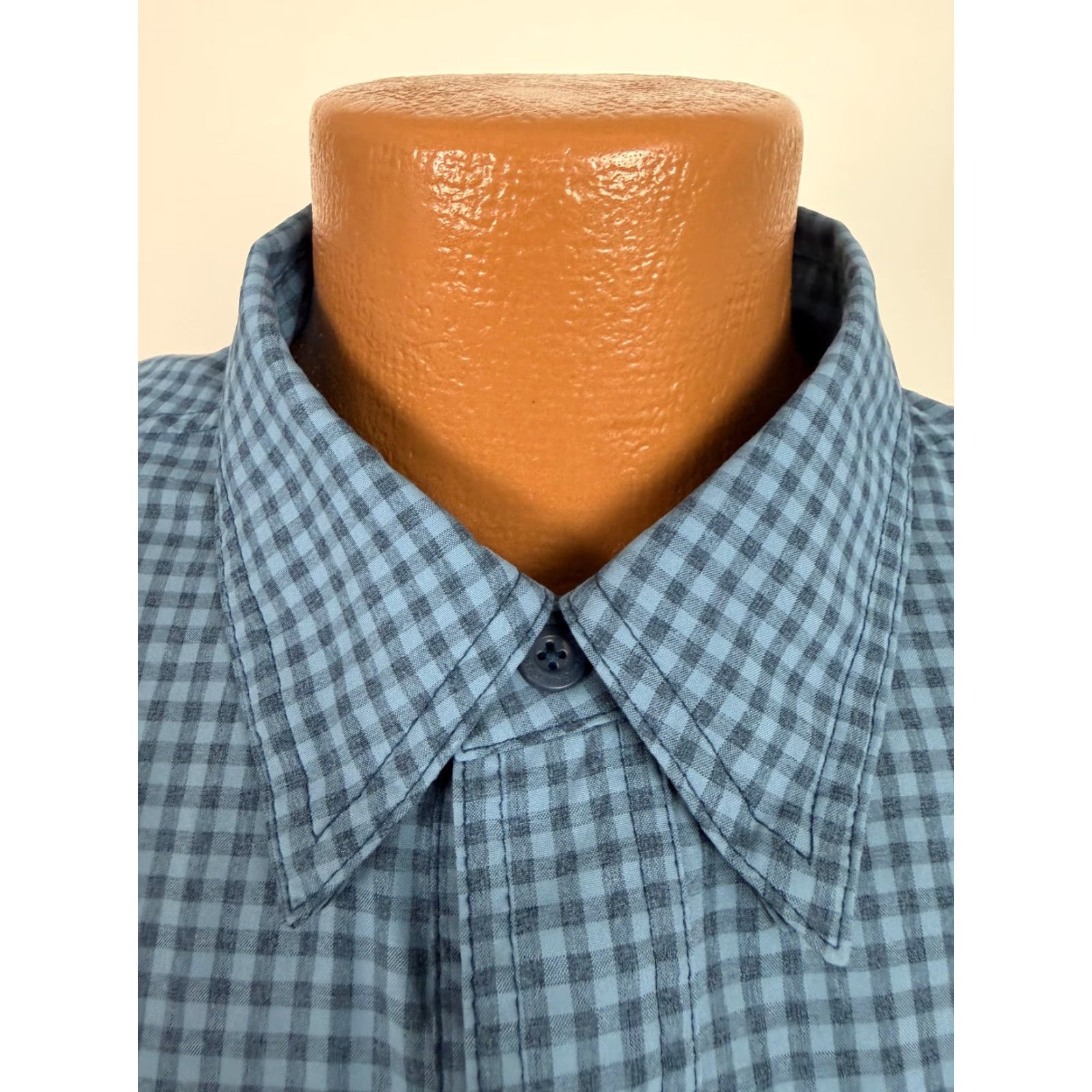 Vintage Game Guard Shirt Men 2XL Button-Up Short Sleeve Blue Polyester Microfiber Breathable Pockets Outdoor Casual Travel Size US XXL / EU 58 / 5 - 5 Thumbnail